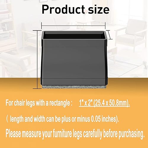 Miniatura 90 de 24 protectores de patas de silla para suelos de madera dura, almohadillas de fieltro de silicona para muebles, fundas de patas de mesa de movimiento