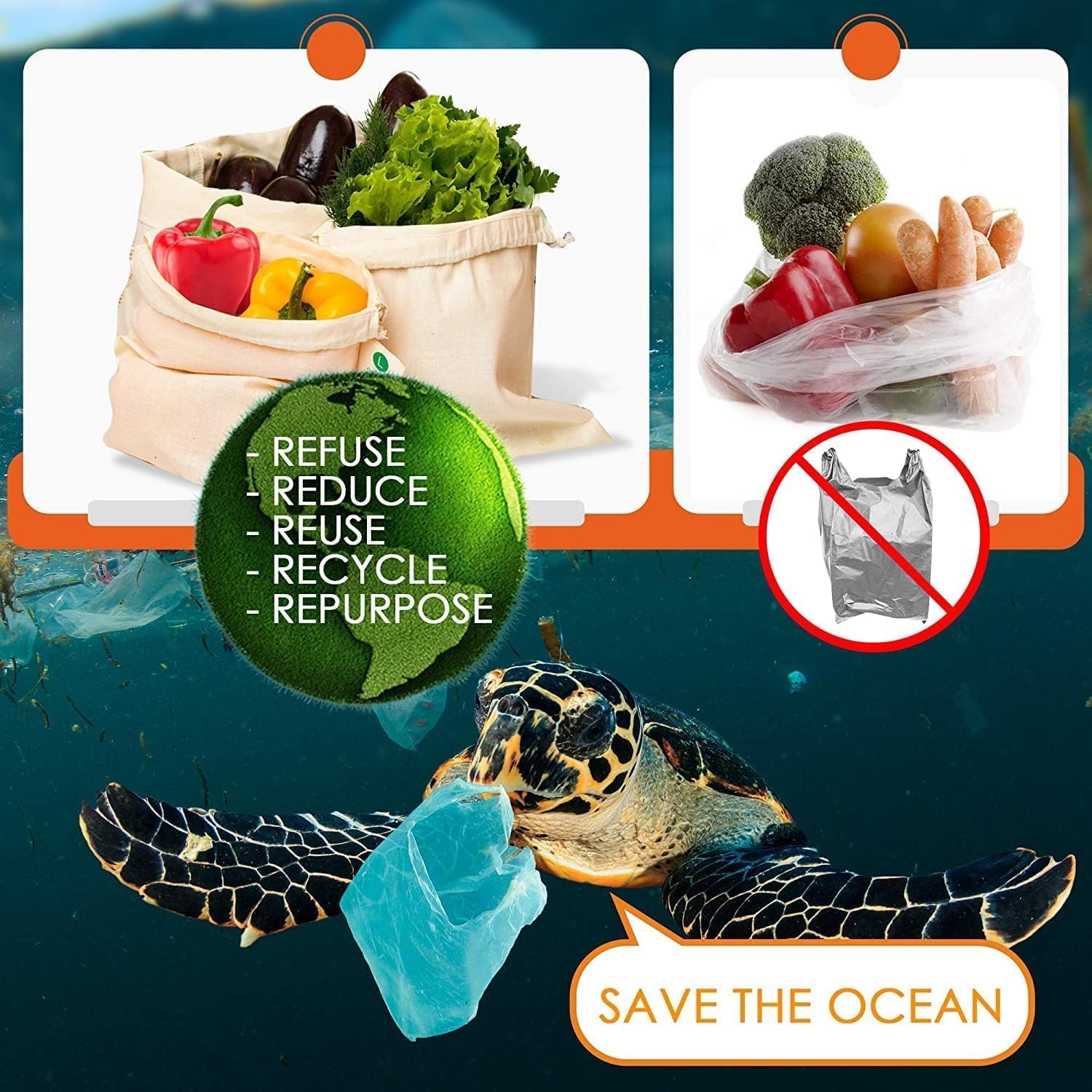 VEPROIX 100% Cotton Reusable Fridge Storage Bags for Fruits & Vegetables | Set of 12 (4 Large 10×14 in, 4 Medium 9×11 in, 4 Small 8×9 in) | Eco-Friendly Drawstring Multipurpose Bags 1