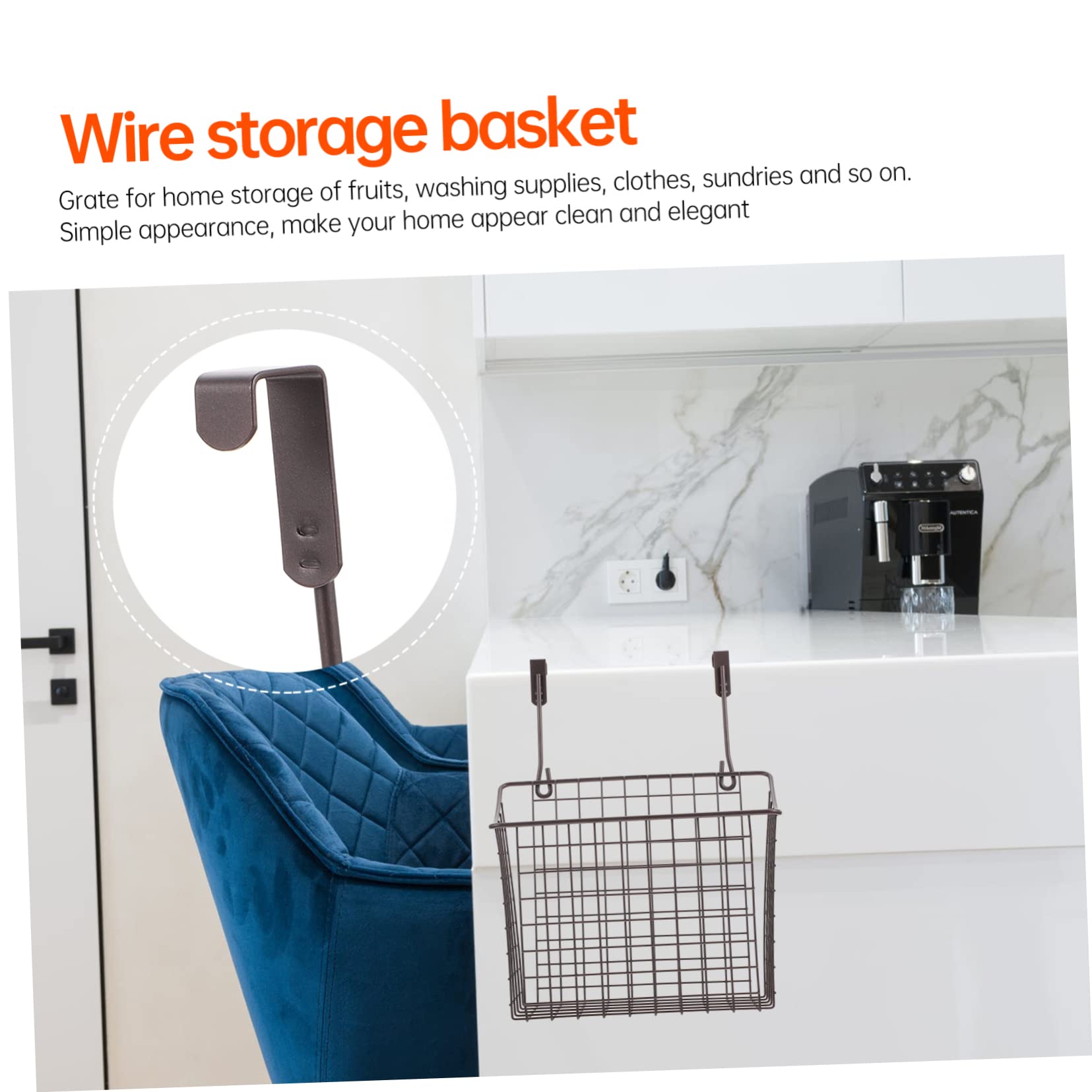Alipis Cesta Colgante De Alambre De Hierro Para Puerta Cesta De Almacenamiento De Cocina Para Frutas Verduras y Aperitivos
