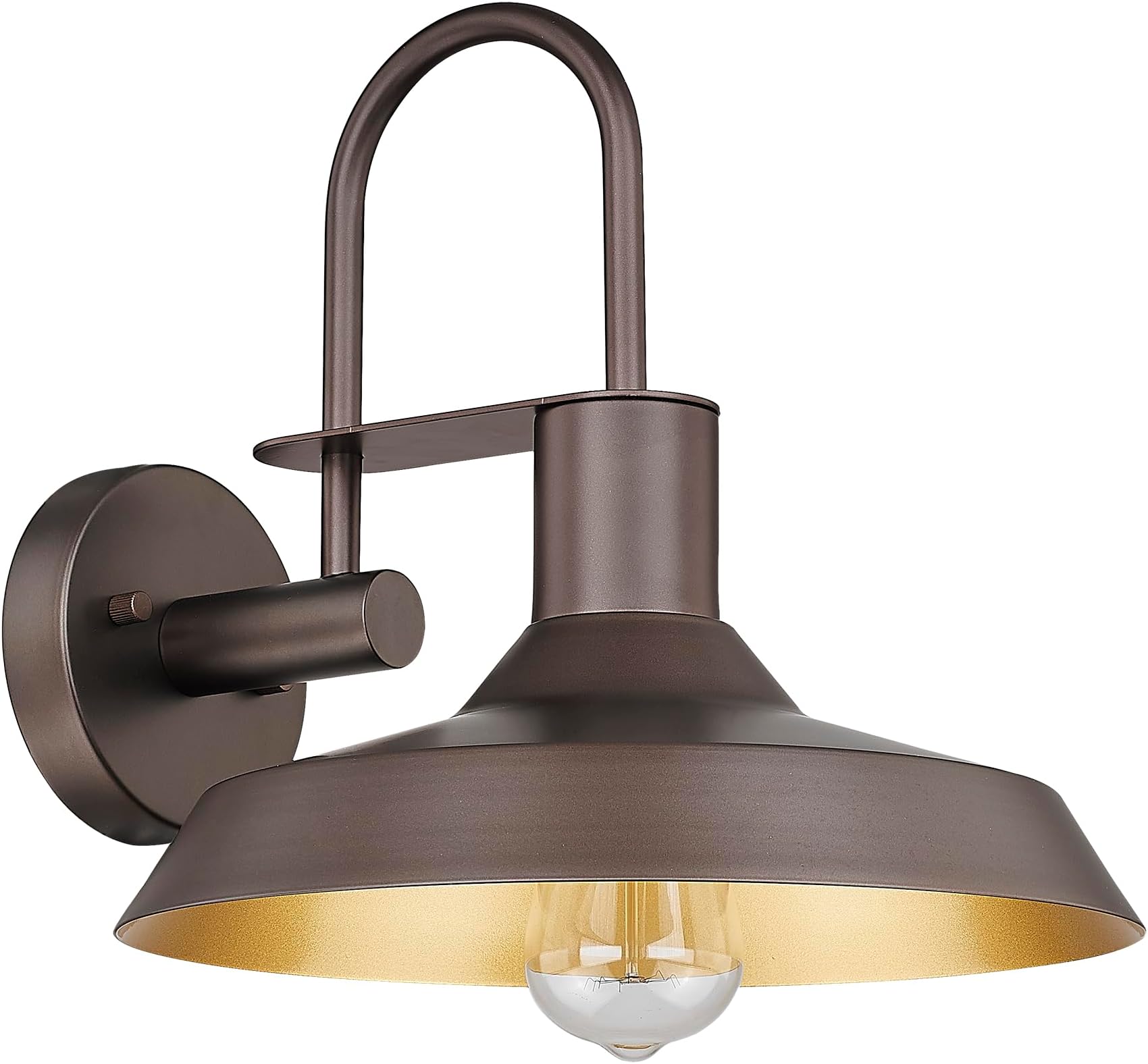 Breakwater Bay Industrial Wall Light Fittings Retro Wall Sconce With Metal Dome Shade E27 Socket Traditional Swan Neck Indoor Decorative Wall Light Brushed Copper U110850578 - View #4