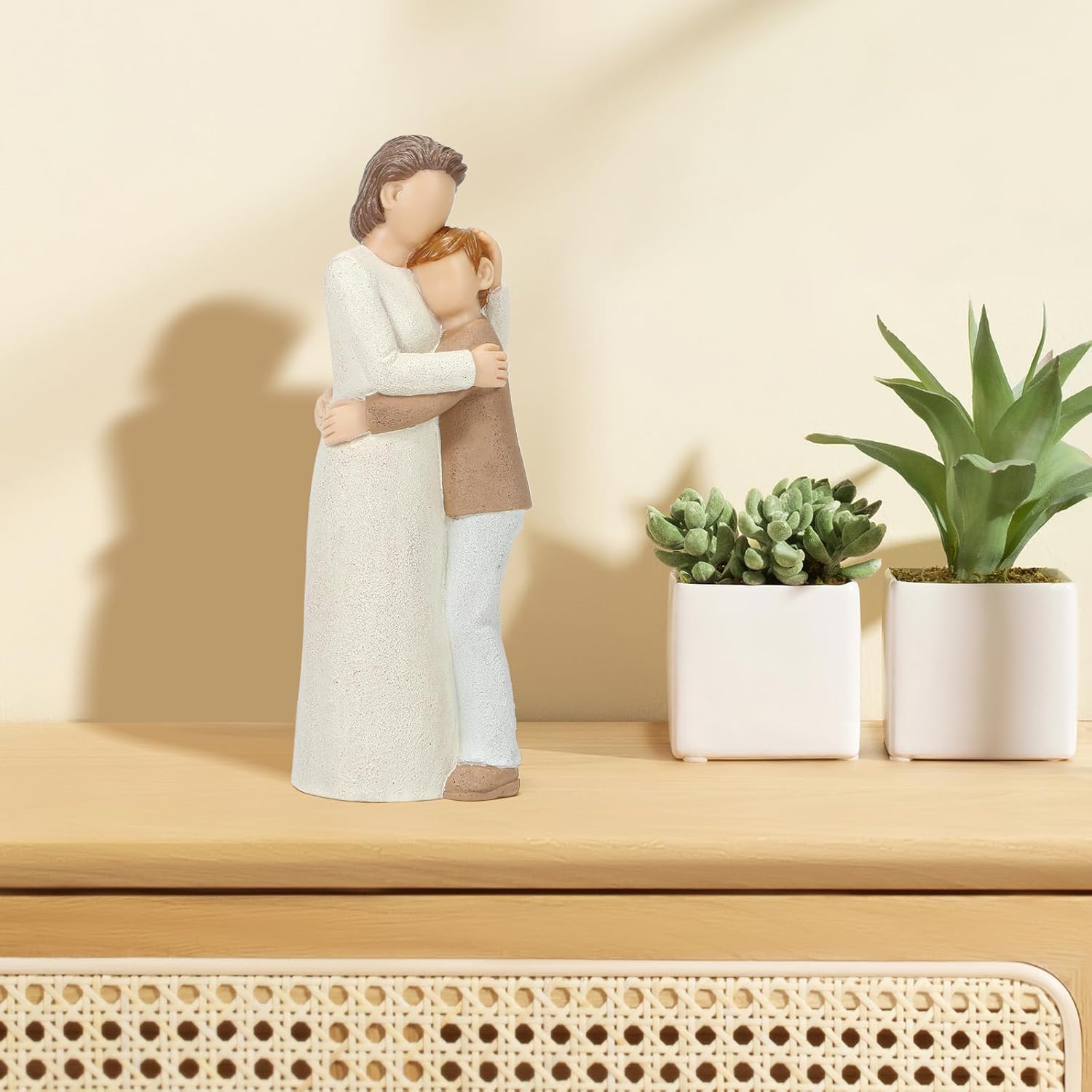 Grandma and Grandson Figurines, Elderly Grandmother and Teen Grandson Statues, Love My Grandma Gift for Mother’s Day Anniversary Birthday Christmas - Image 3