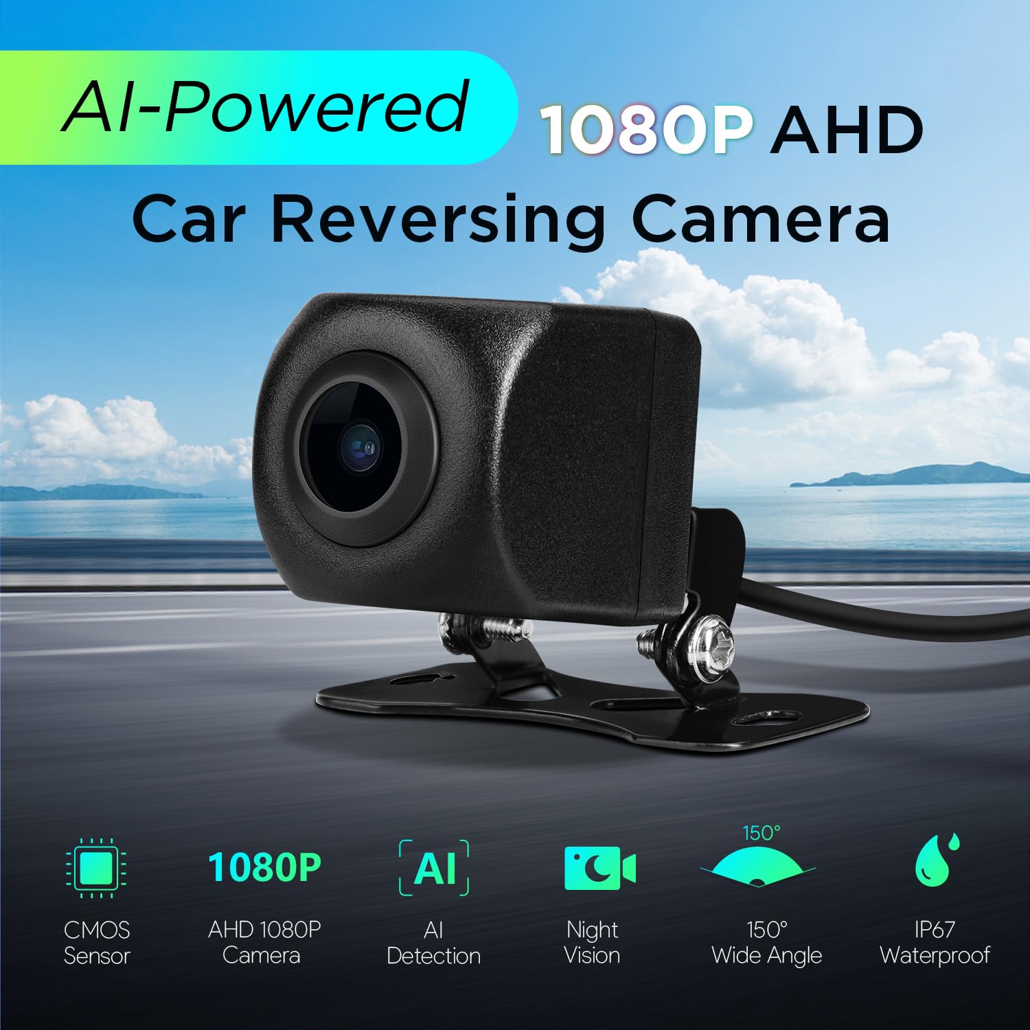 XTRONS 1080P AHD Auto Rückfahrkamera w AI-Powered für XTRONS Car Headunit