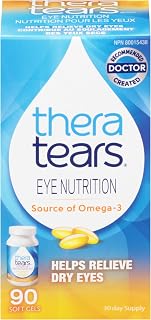 Thera Tears Nutrition Capsules for Dry Eyes - 90 Count - Eye Treatment With Omega-3