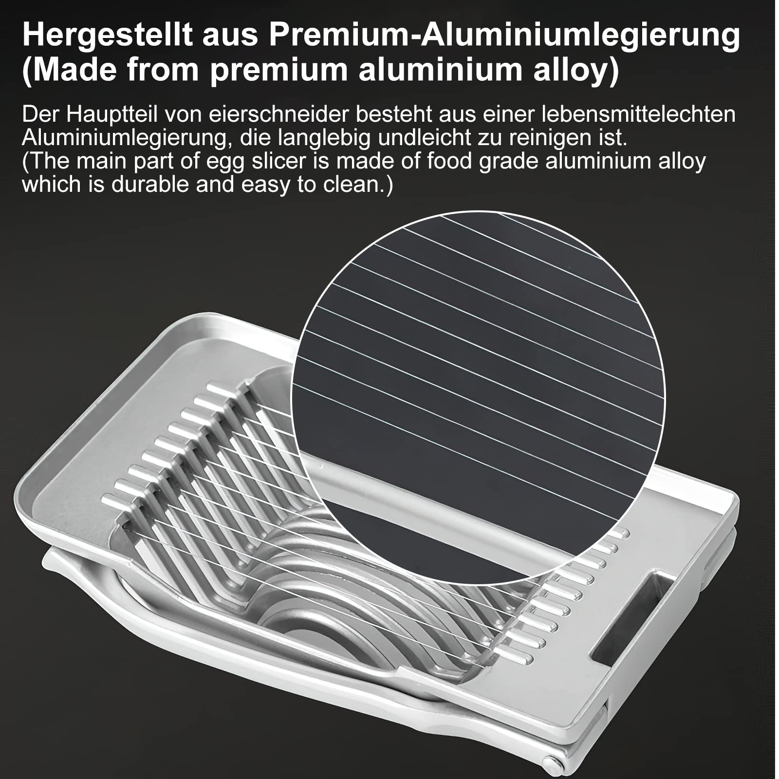 Tagliauova In Acciaio Inox Multifunzione - Per Uova Sode, Frutta E Cibi Morbidi | Facile Da Pulire - Foto 2