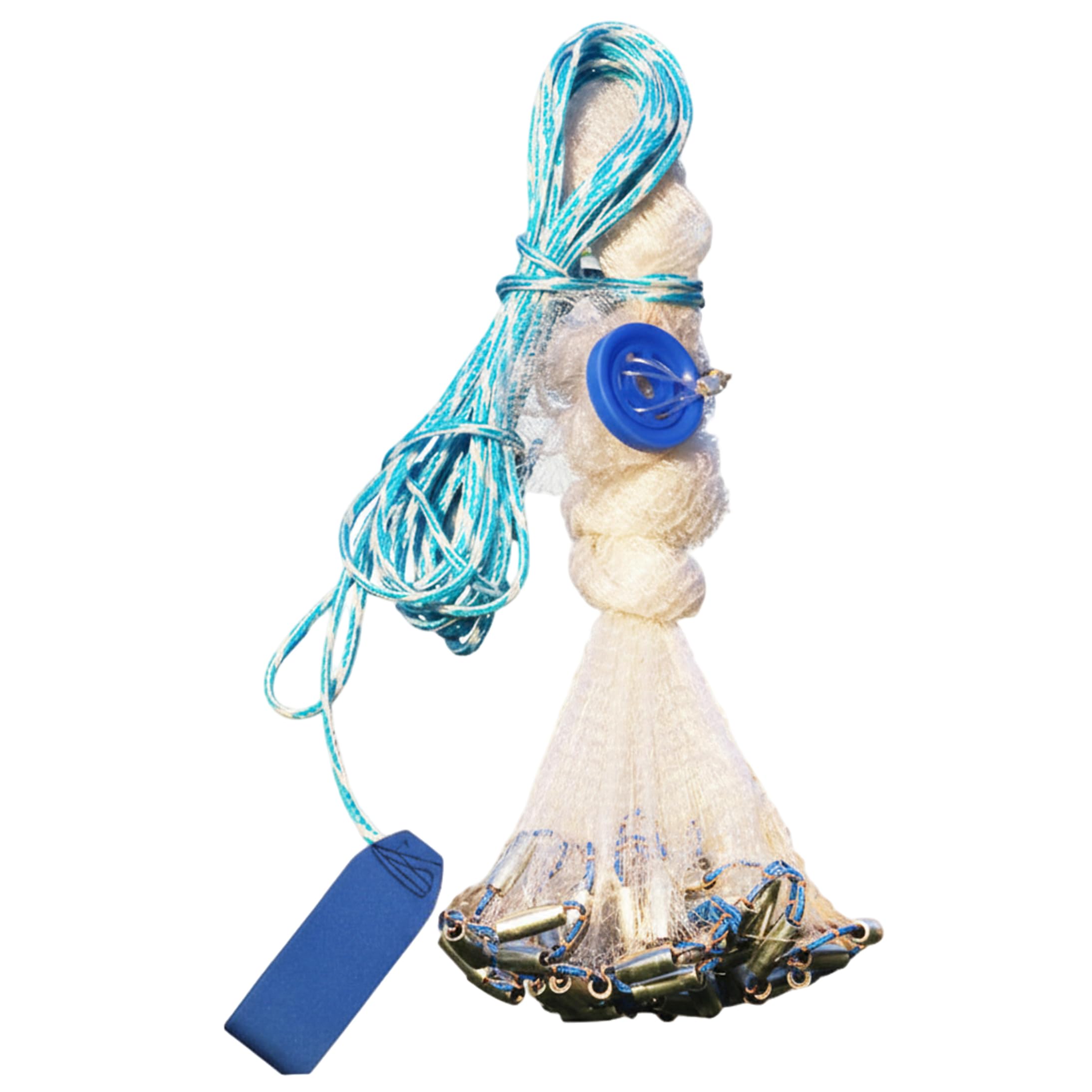 Red de Pesca Profesional de 5 pies con plomos de Zinc para Tiro de Cable de neumático de hundimiento rápido para lanzar fácilmente en Agua Dulce y Salada.