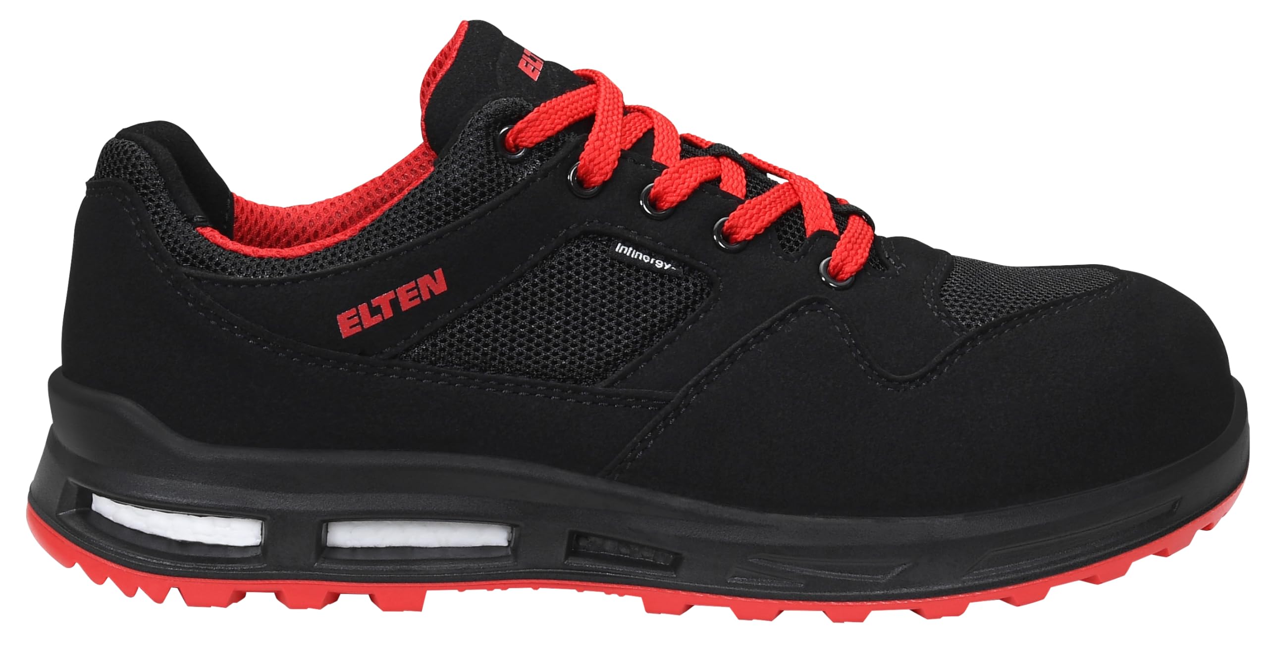 ELTEN ELTEN Sicherheitsschuhe LAKERS XXT Low ESD S1P, Damen, Herren, sportlich, leicht, schwarz/rot, Kunststoffkappe - trampki bezpieczeństwa Uniseks