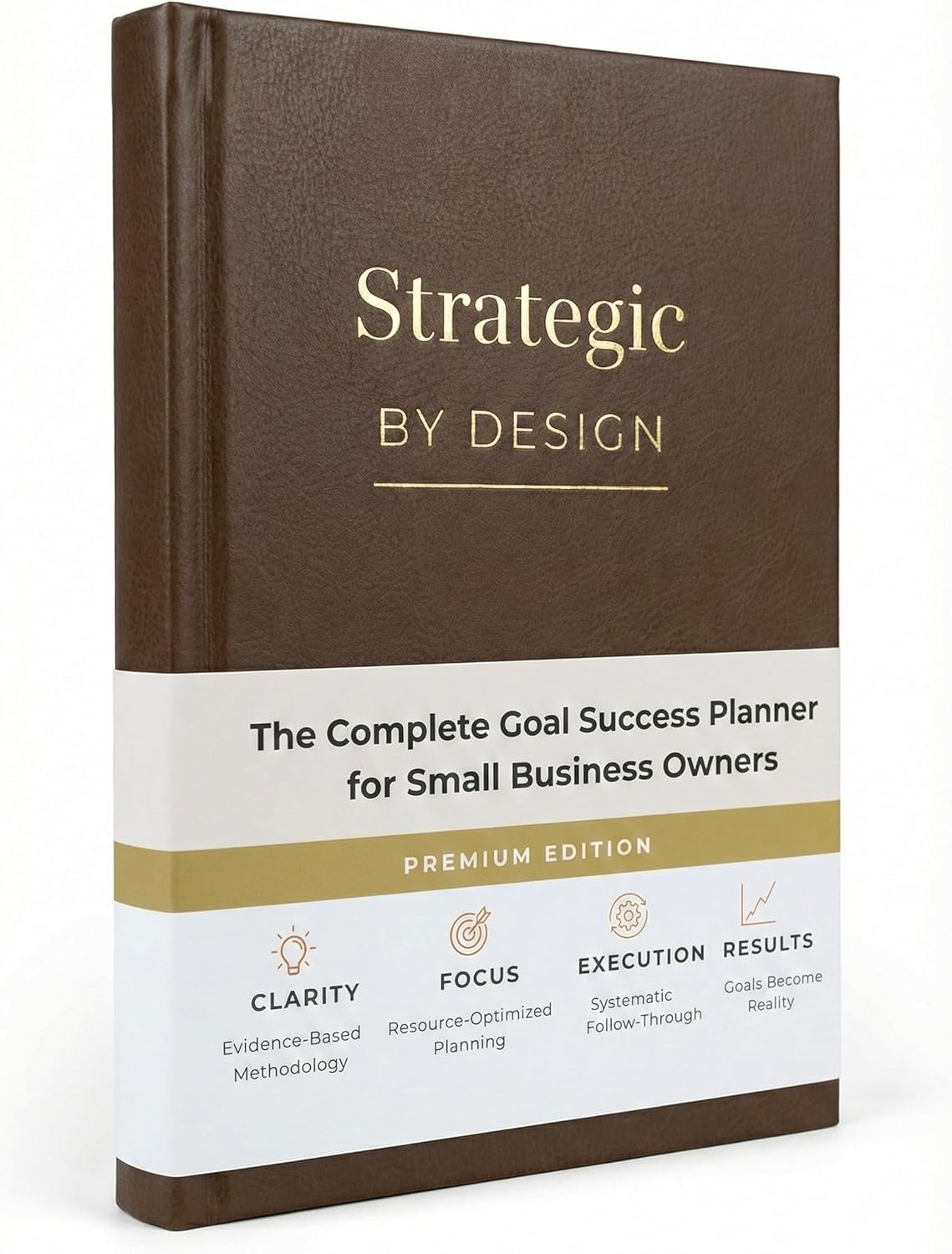 Quarterly Business Planner for Entrepreneurs, Business Clarity Journal for 90-Day Planning with Monthly Tracking and Guided Reflection, Undated A5 Brown Leather for Coaches and Solopreneurs