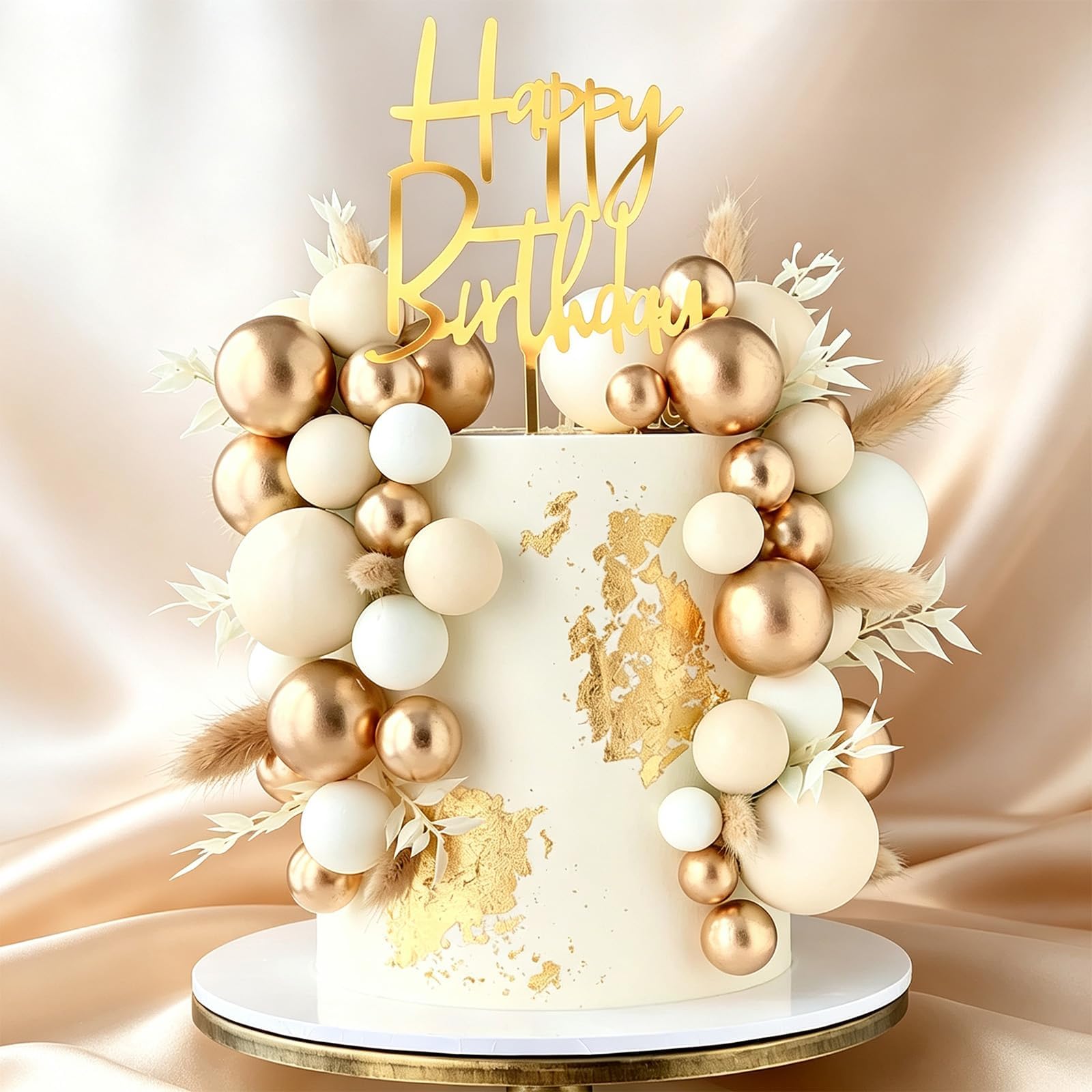 Gold Cake Balls, 50-Piece Wedding Cake Decorations
