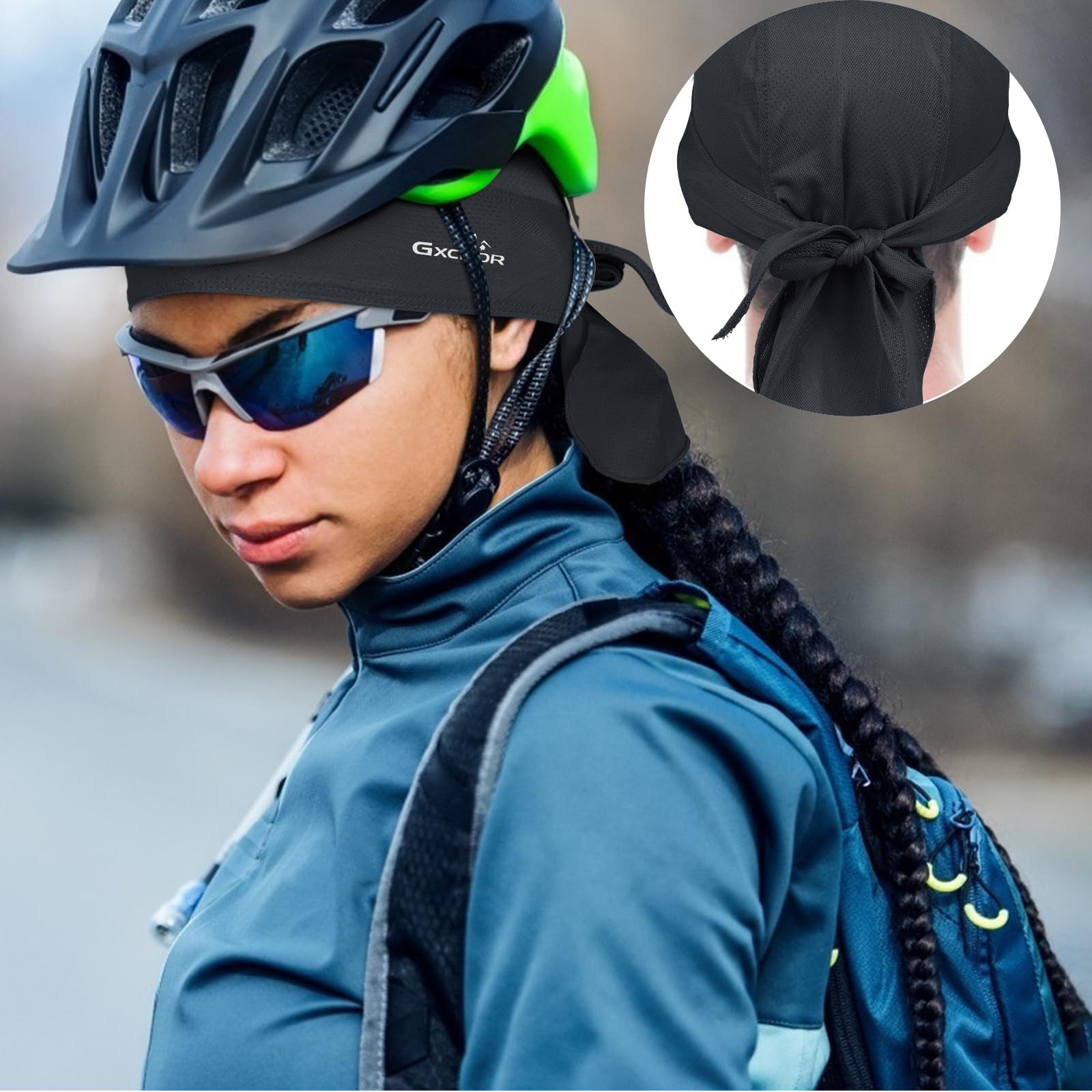 GXCROR Sportowa bandana czapka bandana, chusta na głowę, nakrycie głowy, oddychająca, wchłania pot