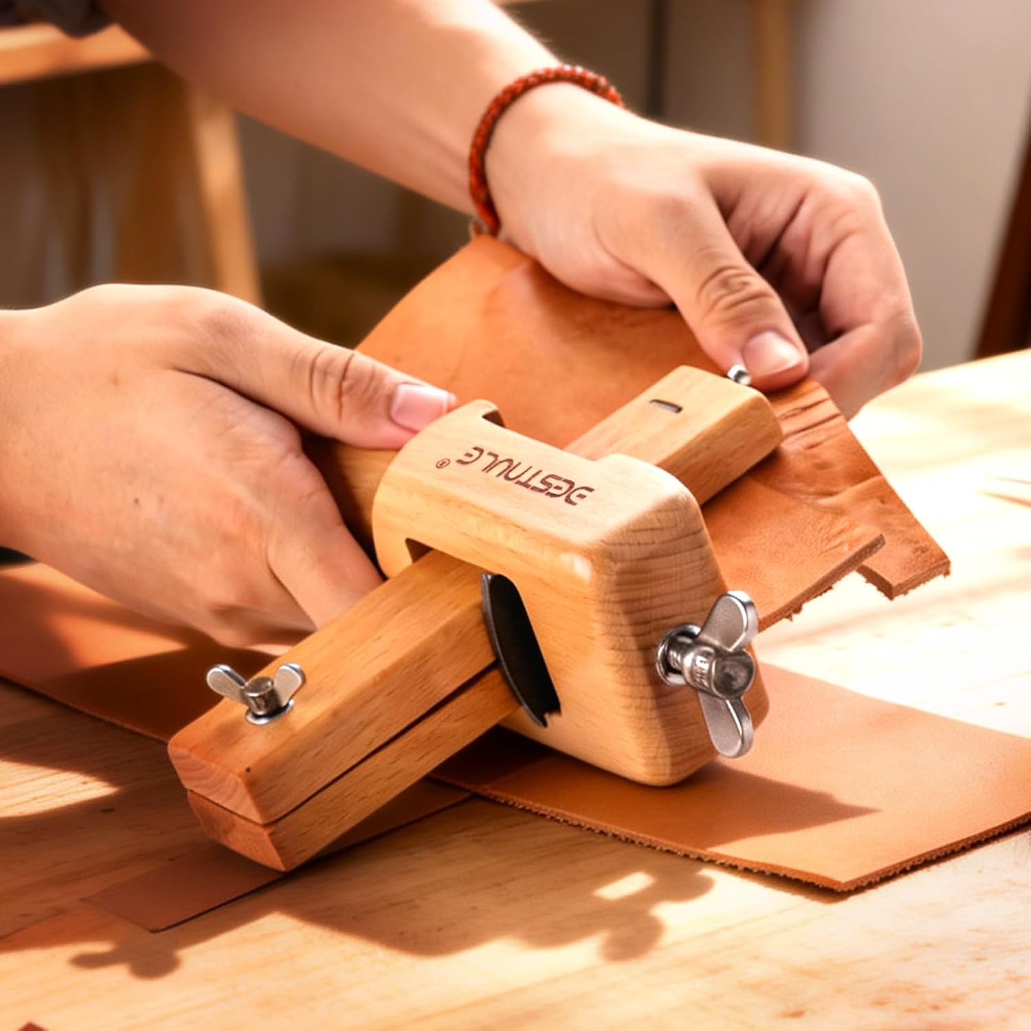 BESTNULE Upgraded Leather Strap Cutter, Adjustable Leather Cutting Tool