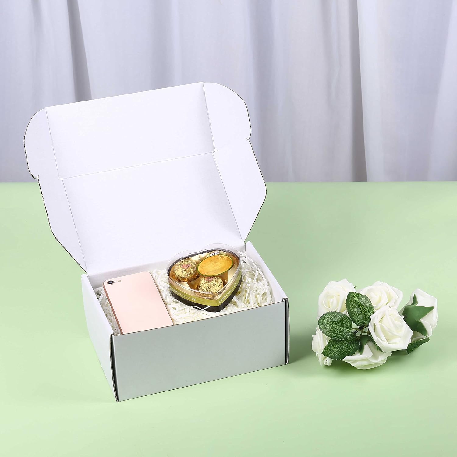 8x6x3 and 9x6x4 White Shipping Boxes Set of 50 Small Corrugated Cardboard Mailer Boxes for Small Busines,Mailing Boxes for Packaging,Moving,Wrapping Gift