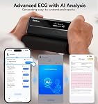 Checkme BP2 WiFi Blood Pressure Machine for Home Use w ECG, Bluetooth BP Monitor w X3 Measure Function, Automatic Arm Cuff 22-42cm, Wireless Portable w Rechargeable Battery, APP for iOS & Android