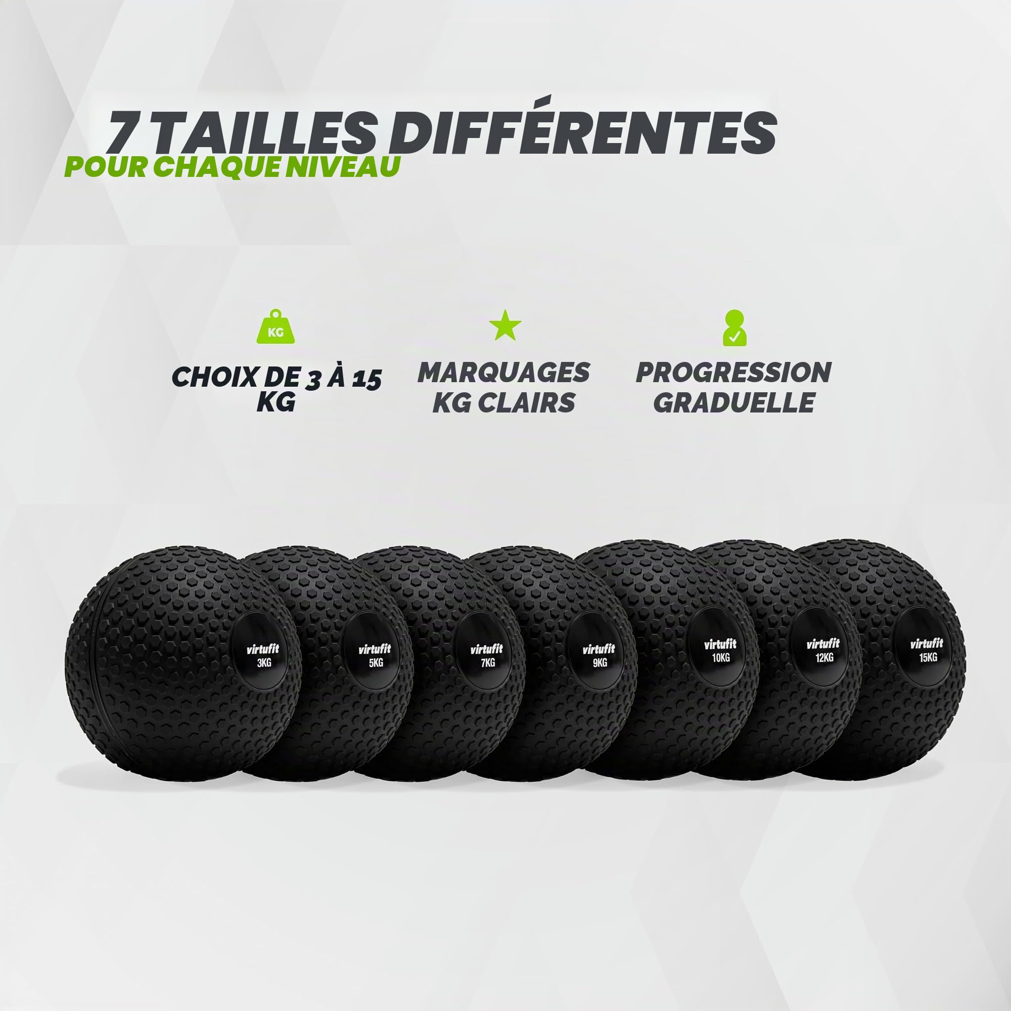 VirtuFit Slam Ball - 3 kg à 15 kg