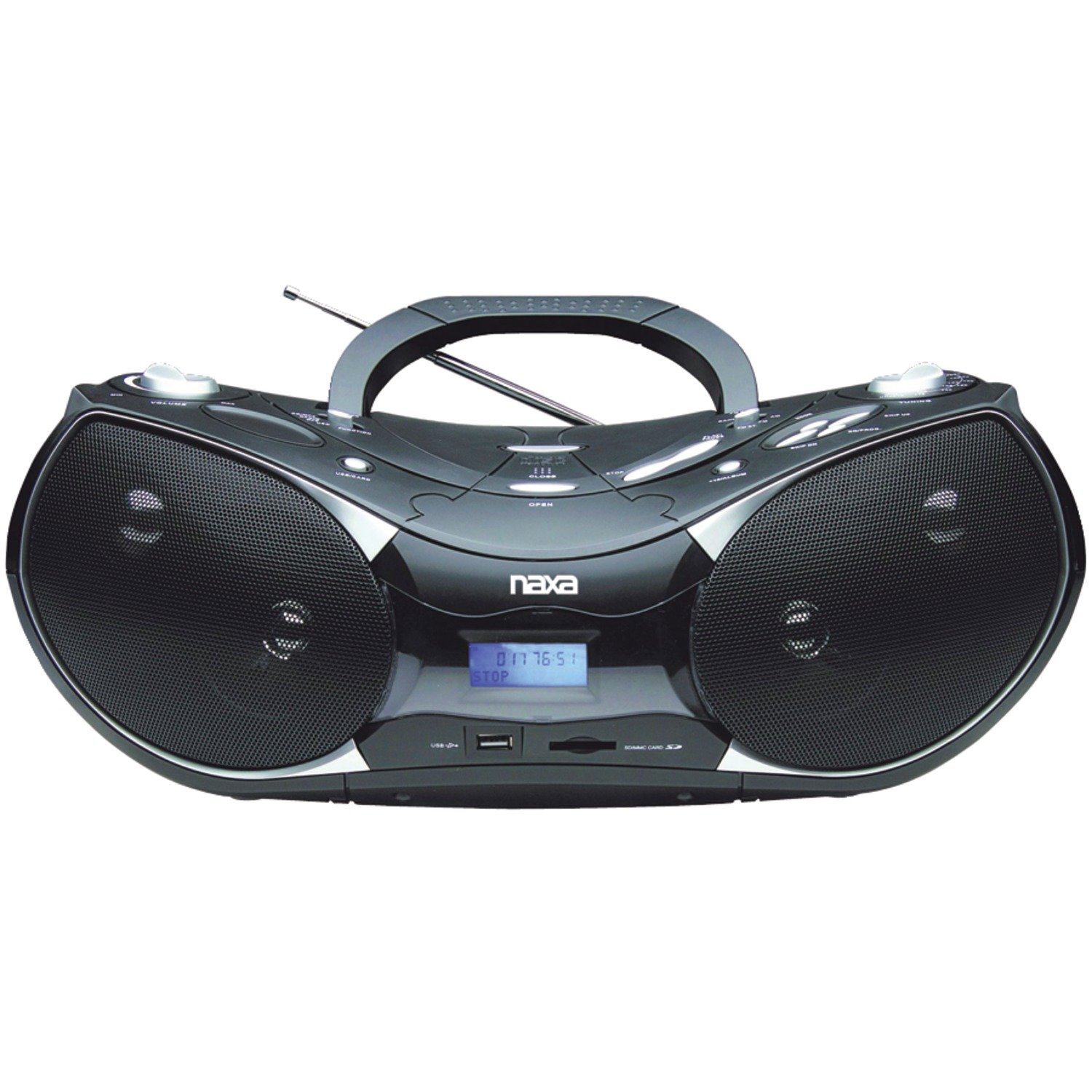 NAXA Electronics NPB-256 Portable MP3/CD Player with Text Display, AM/FM Stereo Radio, USB Input and SD/MMC Card Slot