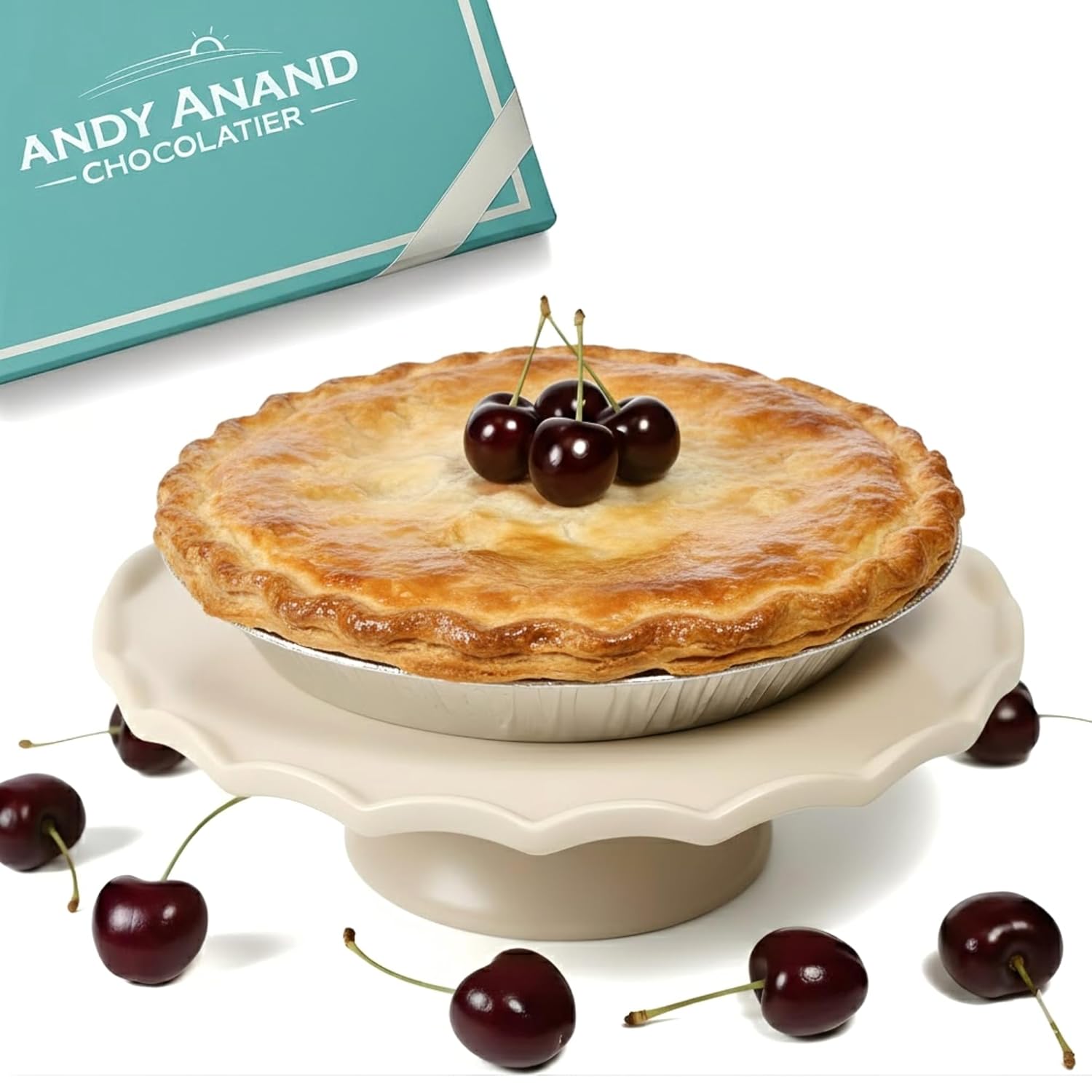 ANDY ANAND CHOCOLATIER Sugar Free Cherry Pie - Enjoy the amazing taste of a classic Cherry Pie without the sugar! Perfect for guilt-free celebrations (2.9 lbs)