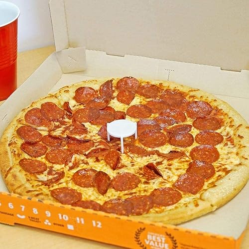 Miniatura 6 de Southern Homewares Protector de tapa para pizza, soporte de plástico blanco para el hogar o restaurante, paquete de 200 unidades