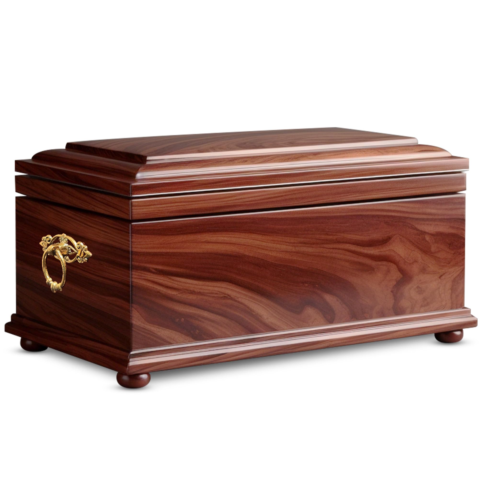 Trupoint Memorials Wood Cremation Urns for Human Ashes, Casket for Humans, Decorative Burial Urn for Adult Men & Women – Large, Brown Rosewood