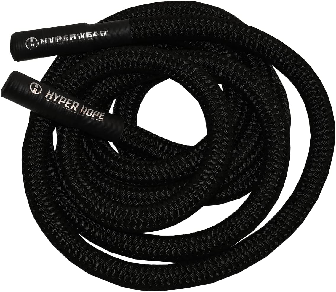 HYPERWEARHyper Rope Weighted Short Battle Ropes Exercise Rope Home Gym Battle Rope Anchor Optional Full Size Rope Core Workout in 6ft or Less Space