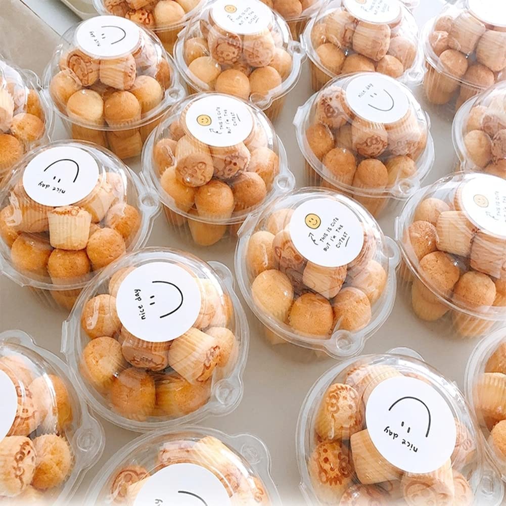 LATERN 100 Pezzi Scatole per Fette di Torta, 13cm x 7cm Scatole Singole per Cheesecake Scatole per Cupcake a Conchiglia Contenitore per Alimenti con Cerniera in Plastica Trasparente con Coperchi