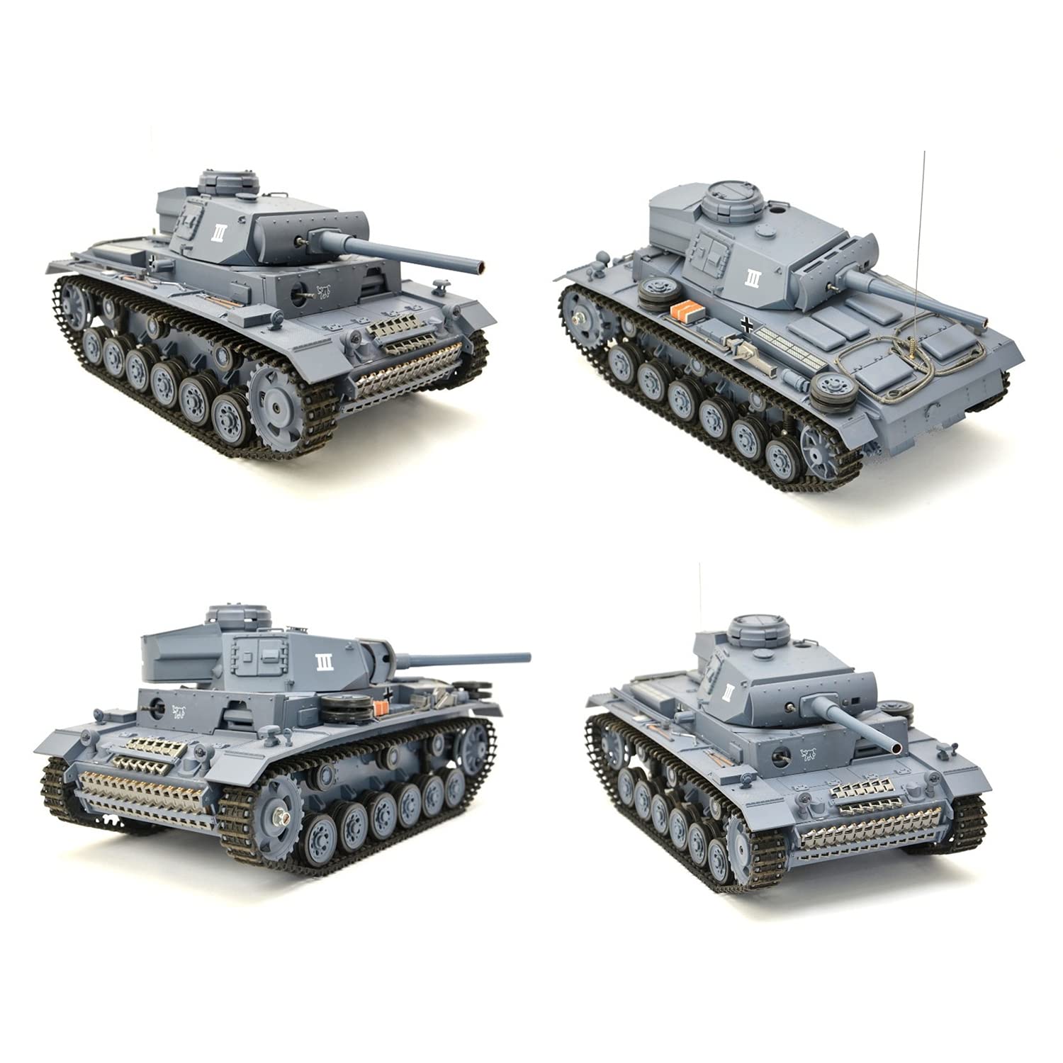 RC czołg "Kampfwagen III" 1:16 Heng Long – dym i dźwięk – ze stalową przekładnią i pilotem zdalnego sterowania 2,4 GHz – V7.0
