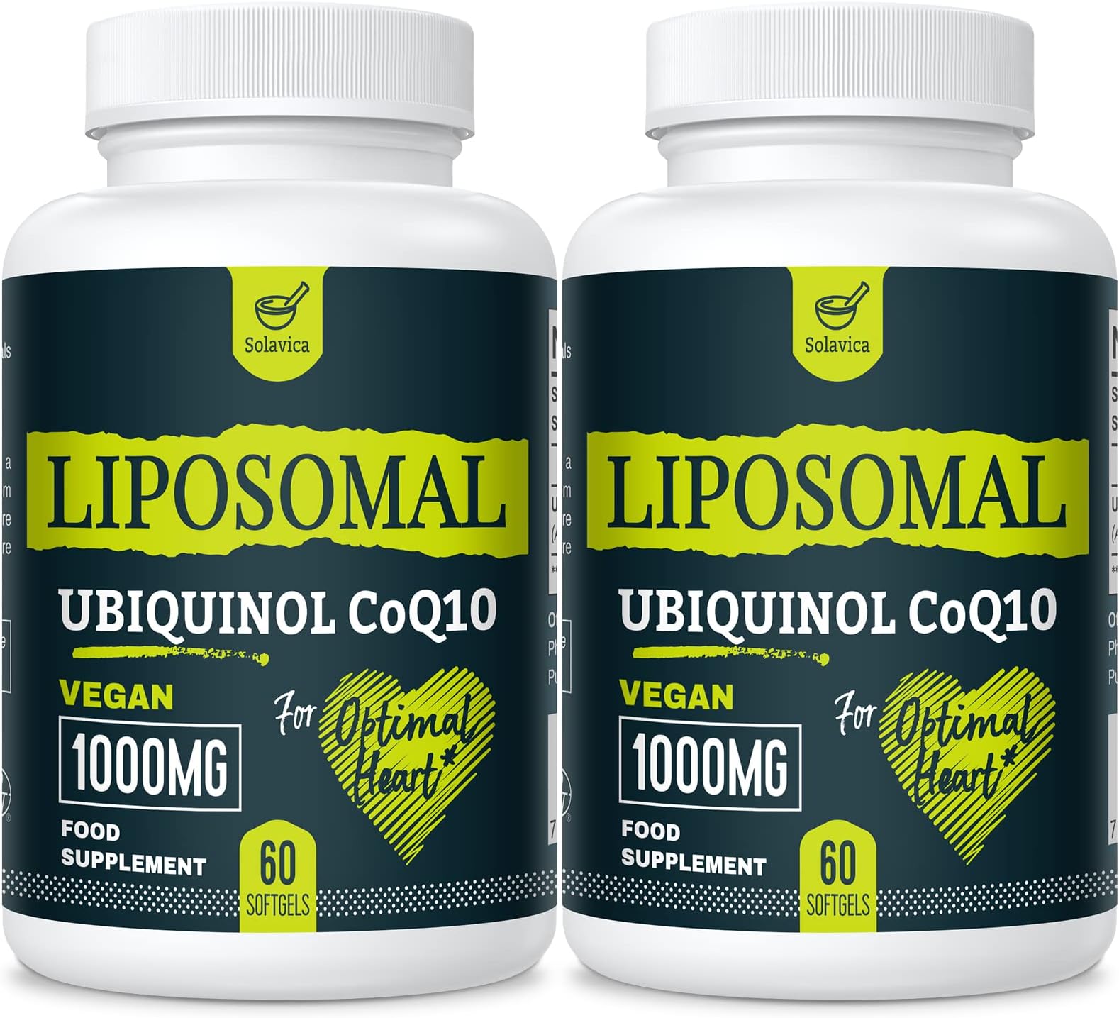 Liposomal Ubiquinol Vegan CoQ10 1000mg, High Bioavailability, The Active Form of CoQ10, Powerful Antioxidant for the Heart, Non-GMO (120 Softgels)