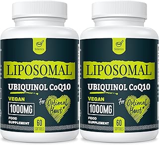 Liposomal Ubiquinol Vegan CoQ10 1000mg, High Bioavailability, The Active Form of CoQ10, Powerful Antioxidant for the Heart, Non-GMO (120 Softgels)