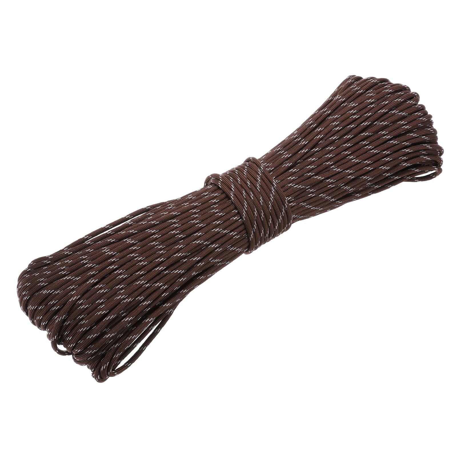 PATIKIL 550lb Paracord Rope 200ft, 4mm Tent Rope, 7-Strand Core Heavy Duty Cord for Outdoor Camping Hiking Tent Survival Utility Rope, Coffee/White