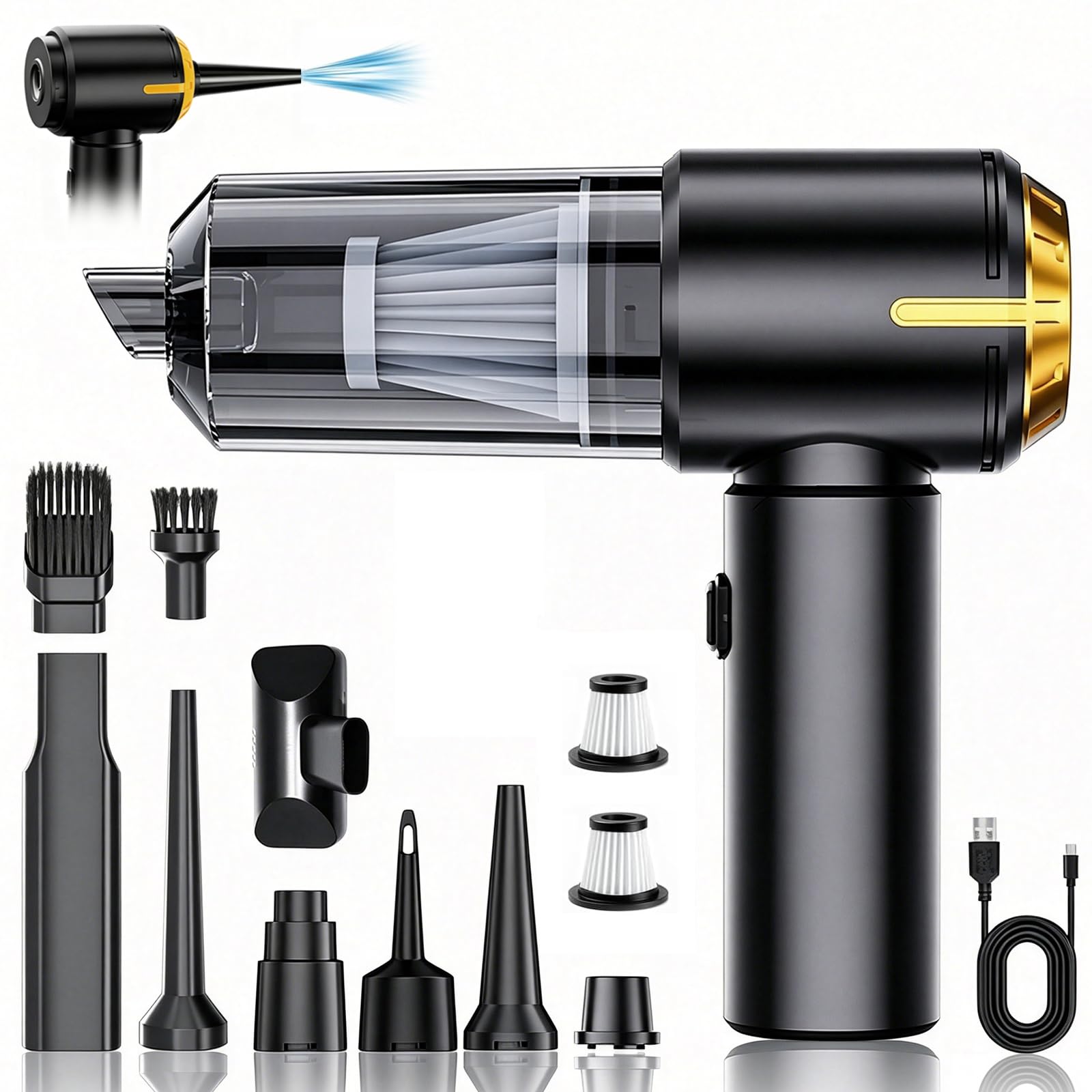 SCOVEE Handheld Vacuum Cleaner,Car vacuum cleaner,pet vacuum cleaner,26000PA Powerful Suction Portable,4-in-1 Lightweight Hand Held Vacum Cordless, For Offices, Cars, Homes And Various Scenarios