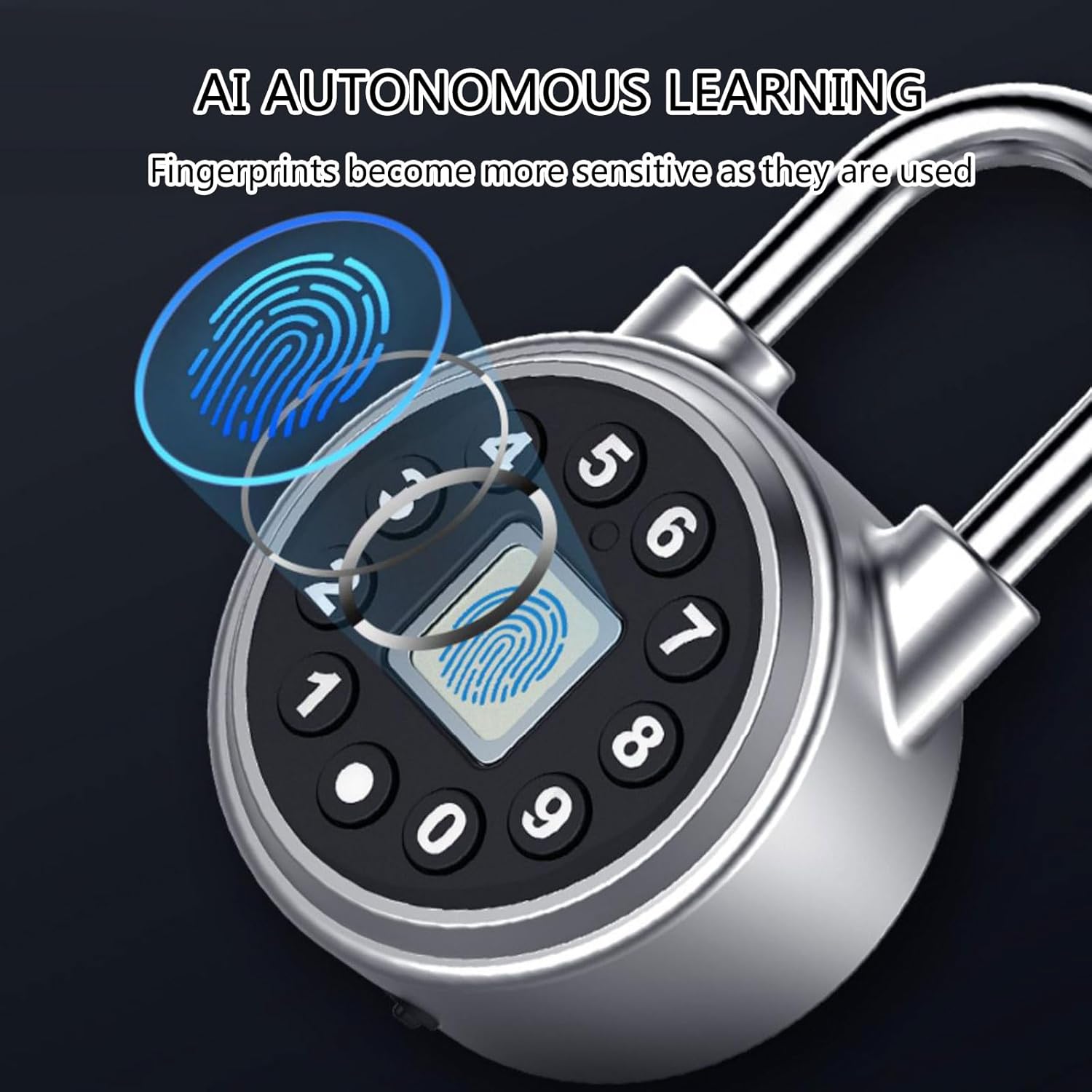 Multifunction Electronic Padlock & Rustproof Door Lock Intelligent Biometric Padlock Electronic Security Lock