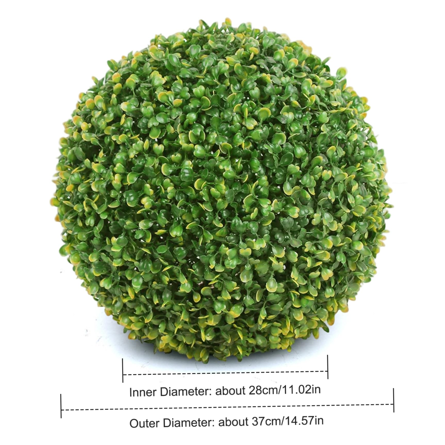 Boule de buis Vert de 38 cm, Boule buis Artificiel en Plastique résistant aux UV, Fausse topiaire, Artificiel pour l'extérieur