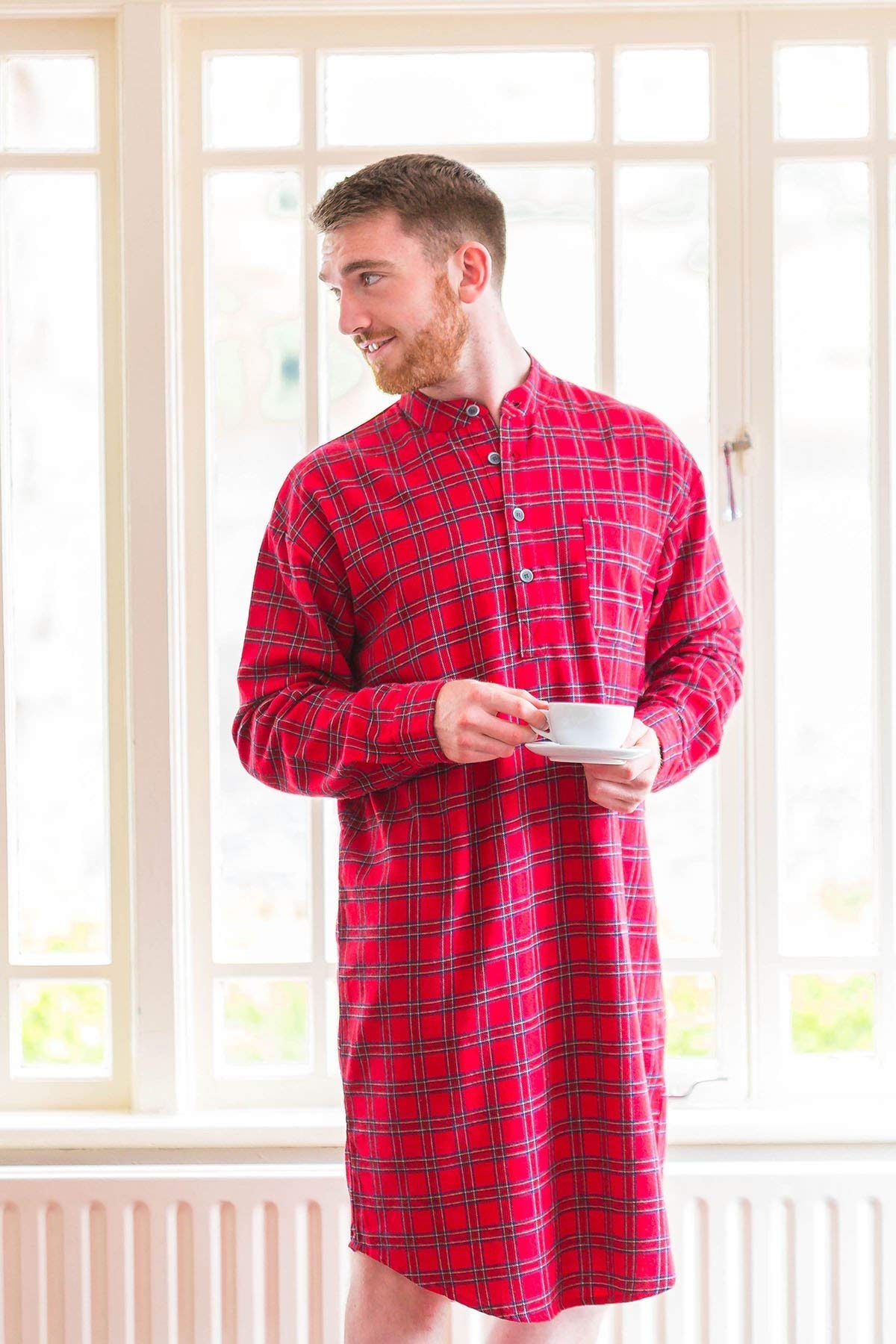 Size Medium, Lee Valley Men's Genuine Irish Cotton Flannel Nightshirt