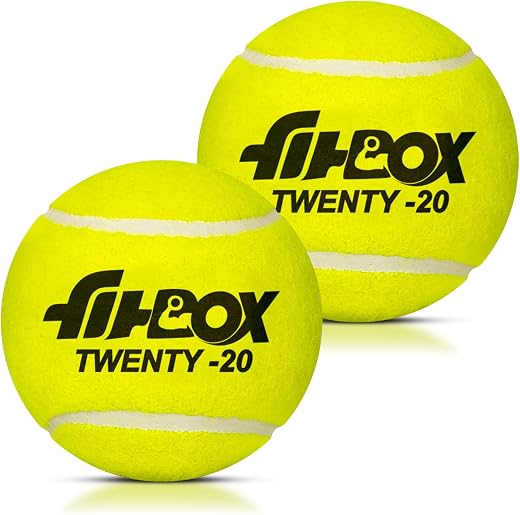 FitBox Sports Twenty20 Ball (Pack of 2) Tennis Ball, Rubber Blend Cricket Ball for Street Match Cricket Ball Tennis &amp; Lawn...