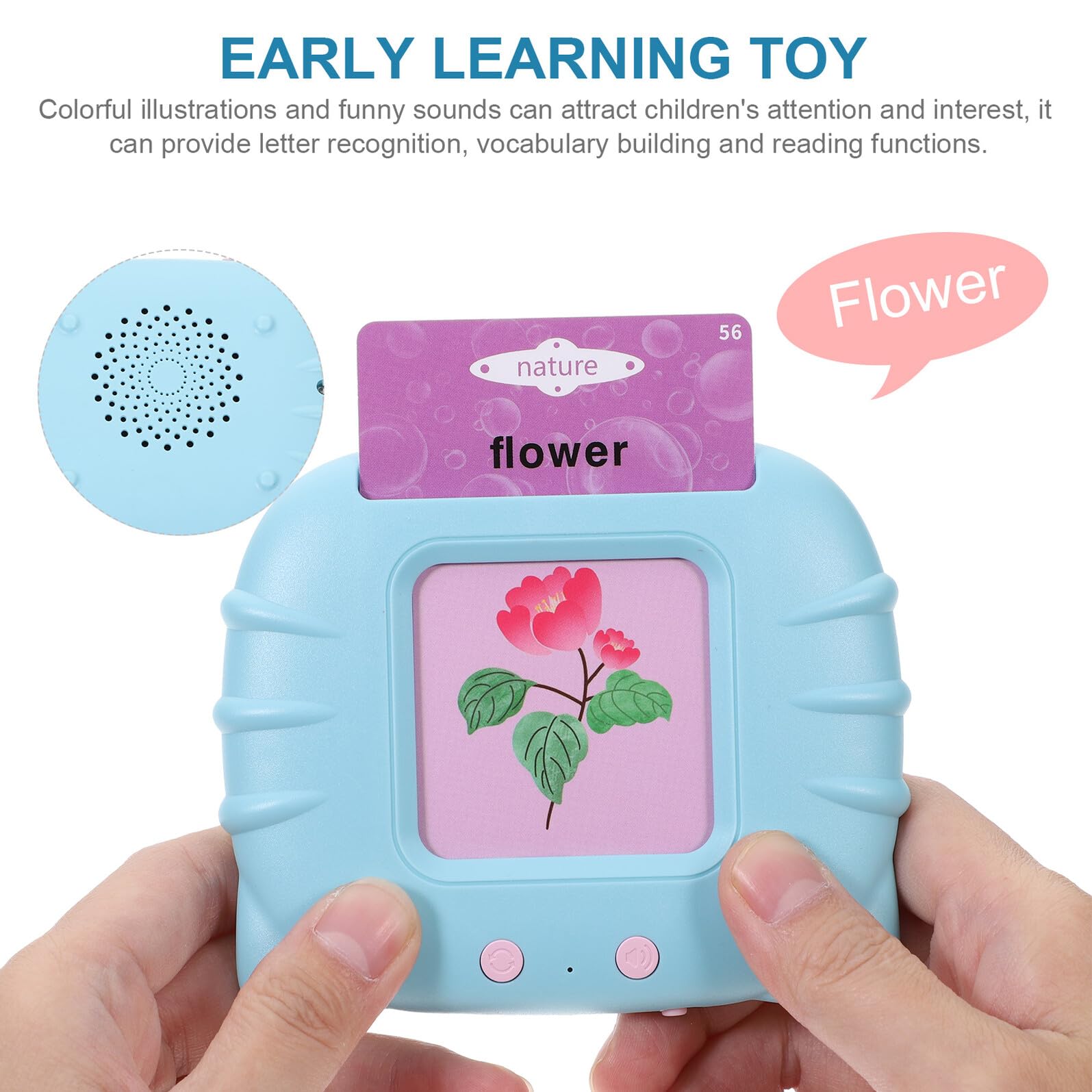 SUPVOX Giocattolo Educativo per Bambini 2 Anni Set Schede Parlanti Macchina Apprendimento Flashcard Parlanti Supporta Istruzione Interattiva Sviluppo Capacità Cognitive