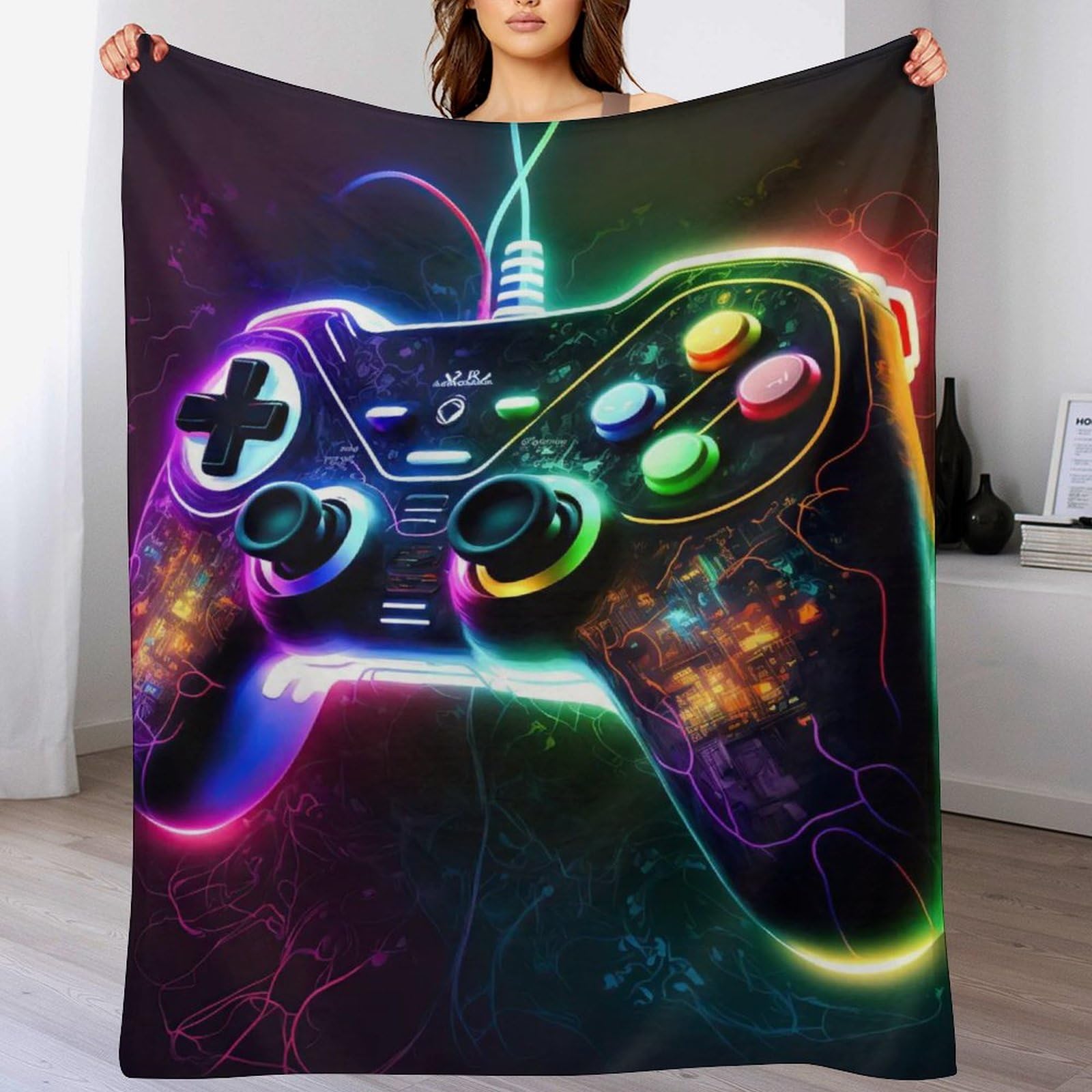 Manta de franela para mando de juegos manta de forro polar sofá cama 130x150
