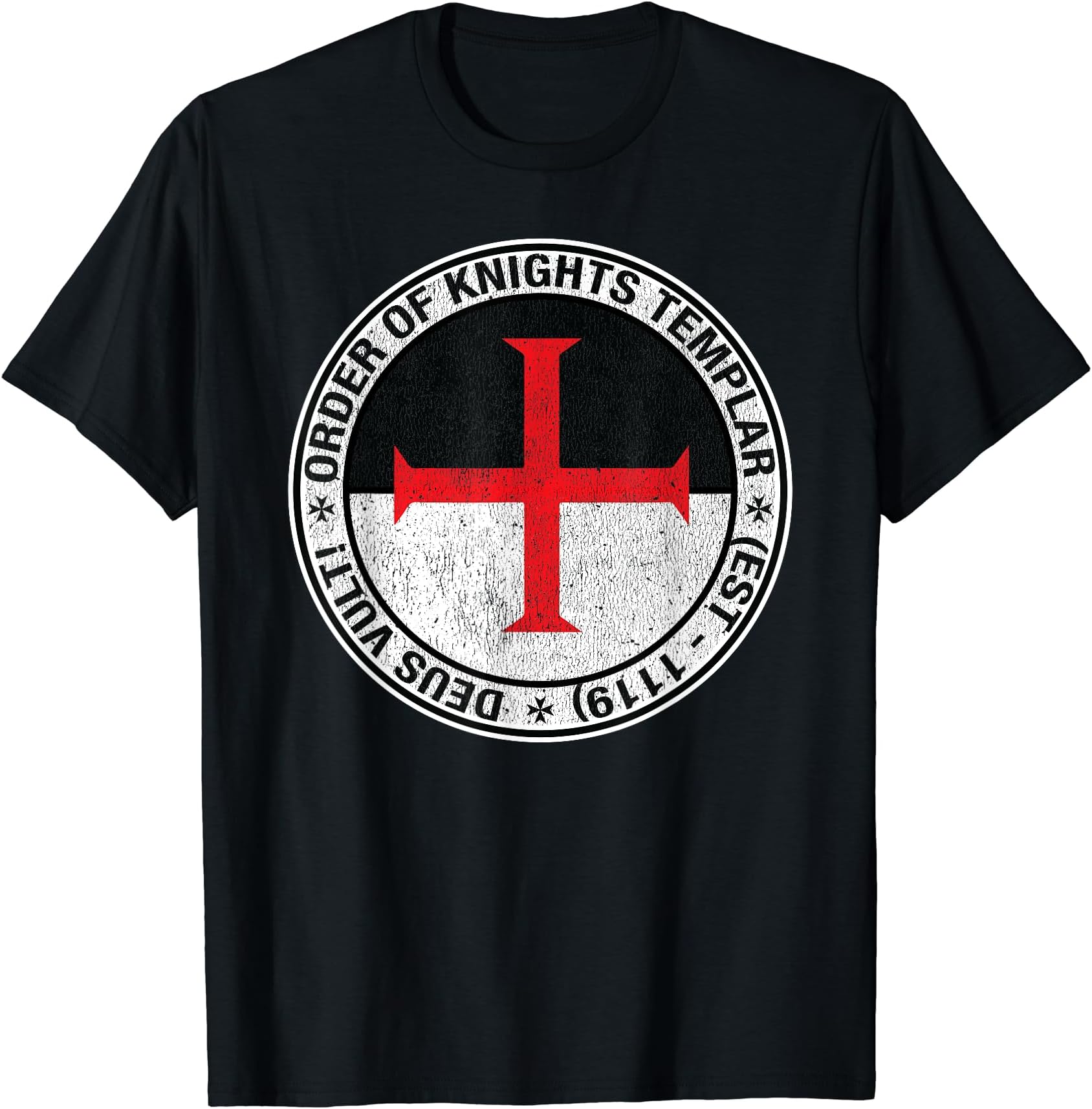 Signs and SymbolsOrder of the Knights Templar Flag Sigil Deus Vult T-ShirtOEKO-TEX STANDARD 100