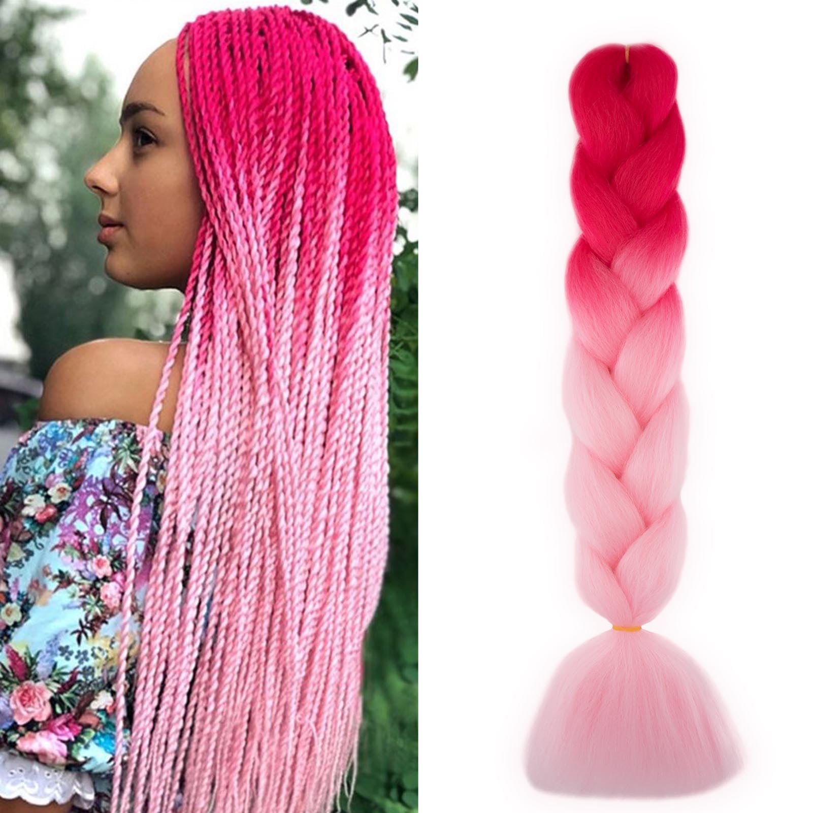 60cm Extensiones de Pelo Trenzas Africanas Castaño Oscuro Extensiones para Trenzas Africanas 1 pcs 100g Kanekalon Pelo para Trenzas Africanas Sintetico Extensiones de Trenzado Cabello Braiding — view 15