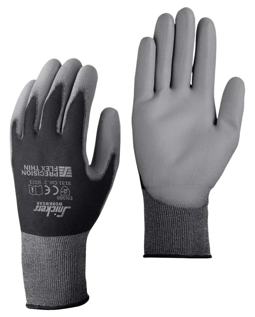Snickers 93210448010 Precision Flex Light Gants Taille 10 Gris/Noir