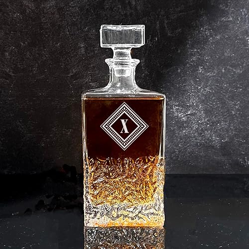 Decantador de whisky personalizado, decantador de vidrio para bourbon, tequila, escocés, regalo del día del padre para papá y padrinos de boda