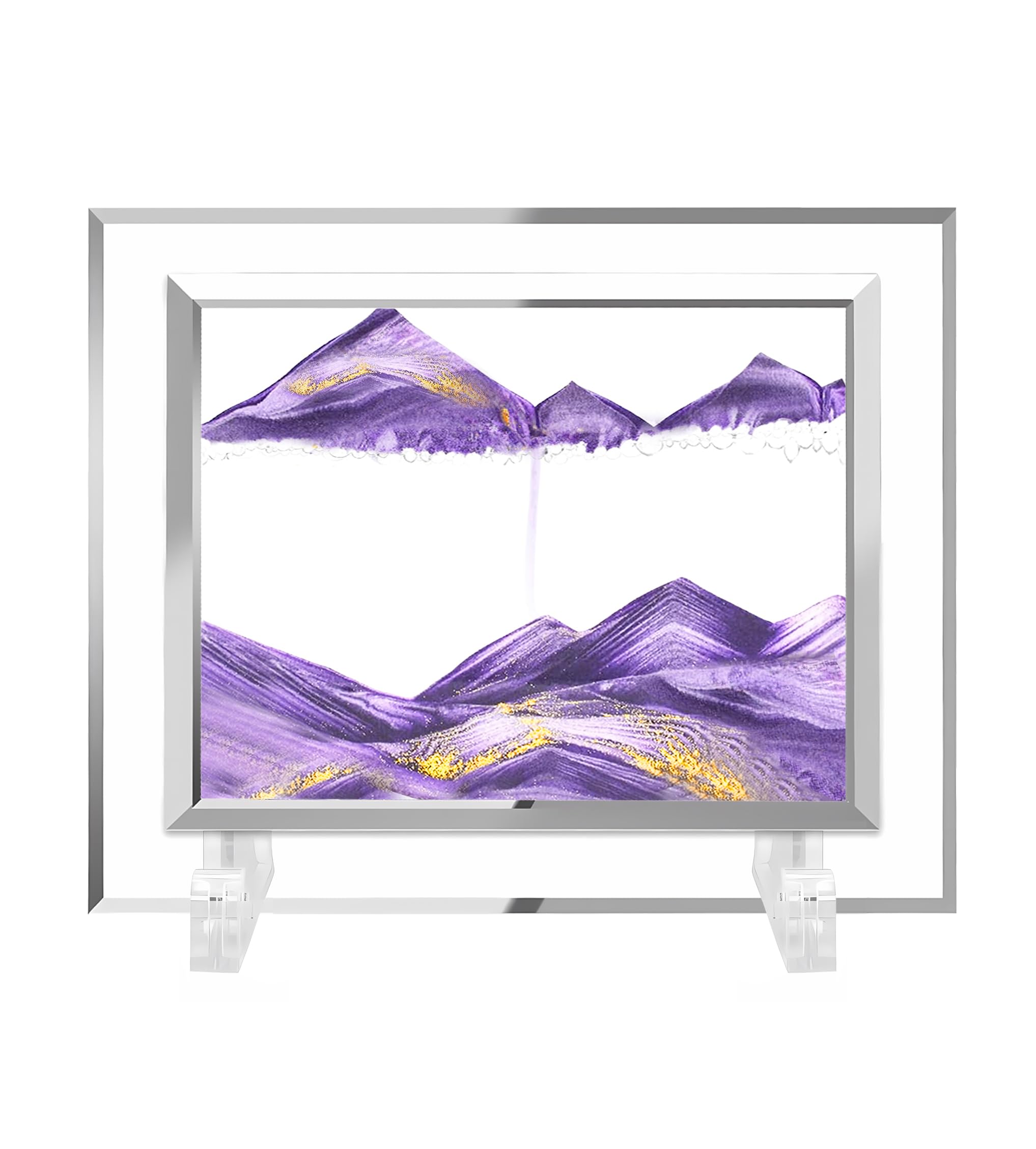 AzureLeap Sandbilder zum Drehen 3D Sandscape - die Sandkunst in Tiefsee Fließende Sandmalerei Sandbild Geschenke Sanduhr Deko Aesthetic für Büro Wohnzimmer Schreibtisch Erwachsene【5 Zoll-LILA】
