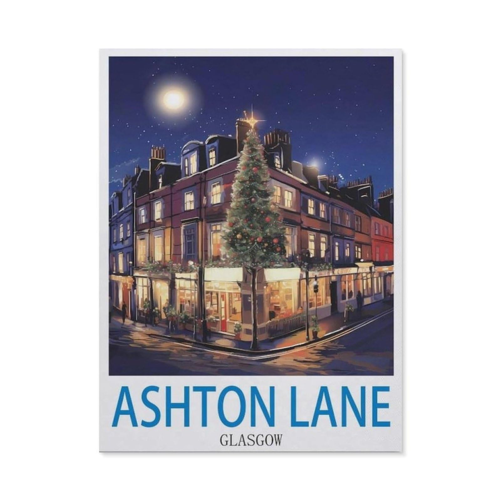 BEAYODKP 5D DIY Diamond Painting，Ashton Lane Glasgow（30 x 40 cm）