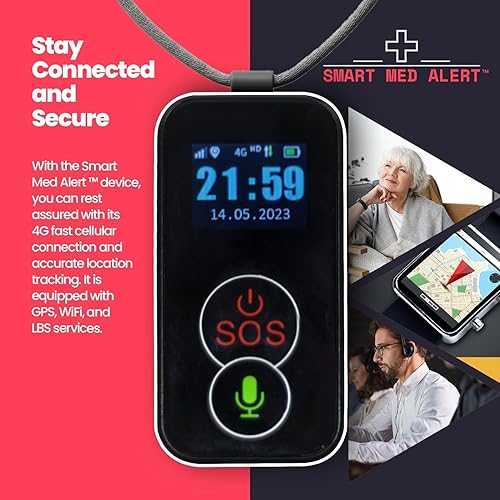 Miniatura 9 de Dispositivo de alerta médica celular para ancianos  Collar de botón de pánico portátil  Sistemas de alerta médica para personas mayores  Resistente