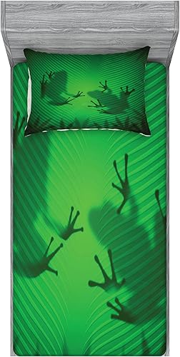 Miniatura 192 de Ambesonne Juego de sábanas bajeras y fundas de almohada, deliciosos tacos con verduras, cocina folclórica, ingredientes de recetas de comida Beige