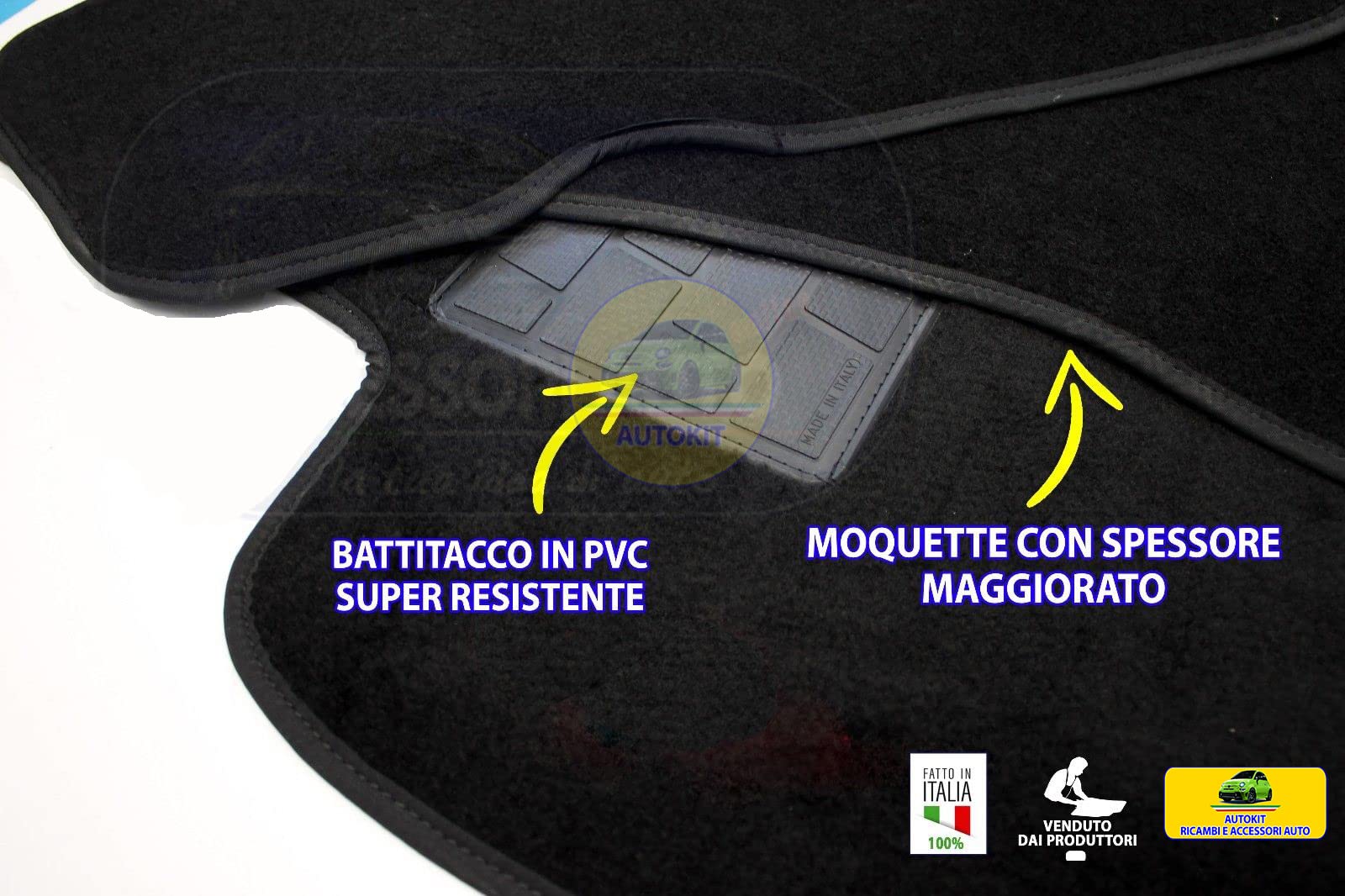 Tappetino singolo solo lato guida Tappeti auto in Moquette antiscivolo Specifico per Yaris (XP130, XP150) prodotte dal 10/2011 al 08/2020-131612