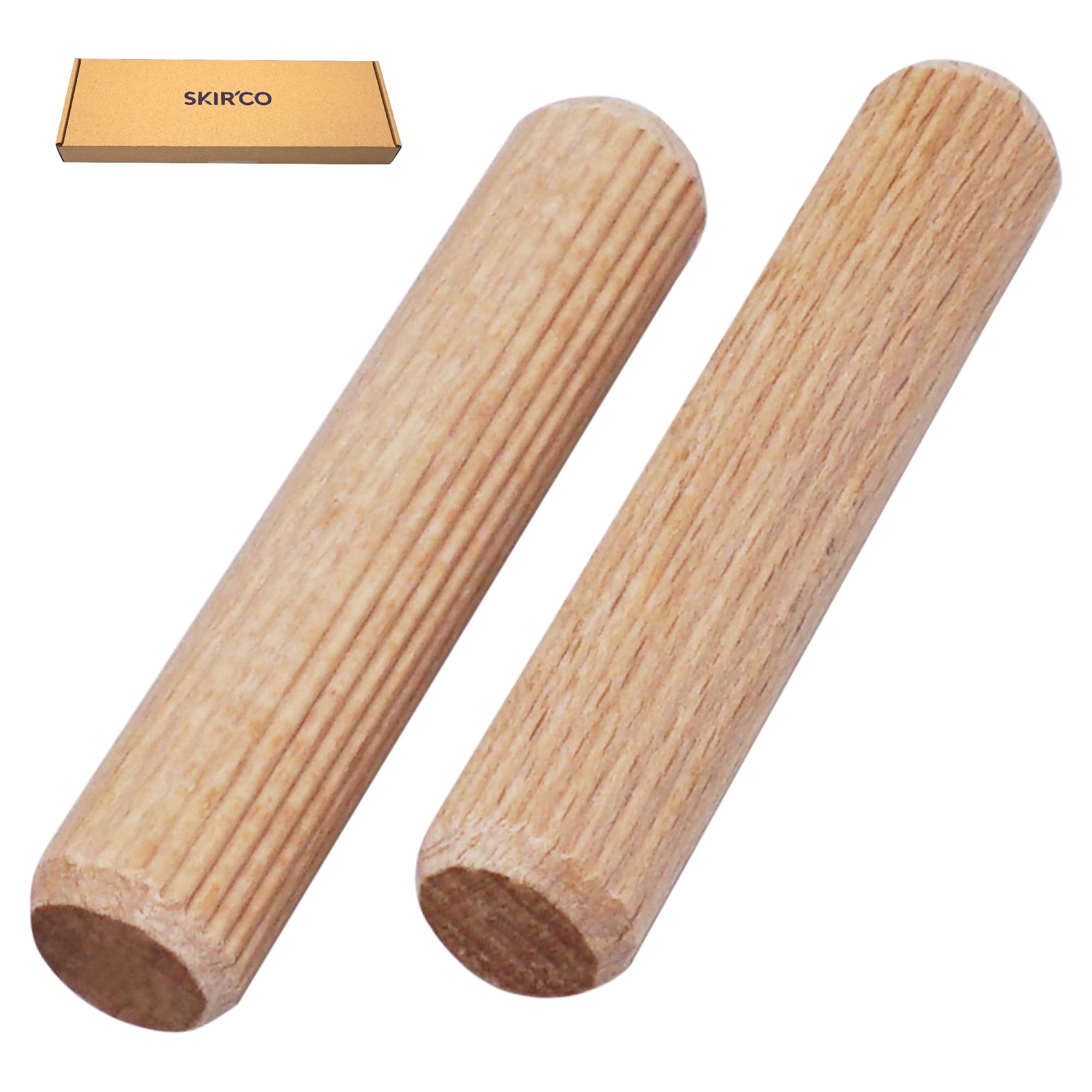 SKIR'CO (25 pcs) Wooden Dowels 16 x 95 mm, Grooved Wood Plugs, Ribbed Pins for Furniture Grooved Dowels - Image 2