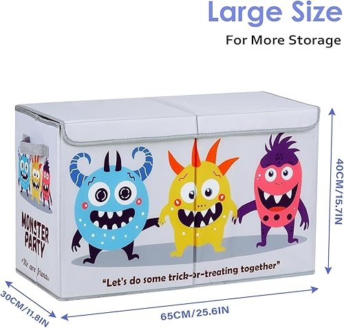 Miniatura 2 de Caja de juguetes con tapa abatible para niños, caja de almacenamiento de juguetes Oxford plegable grande con asas para niños, caja de juguetes