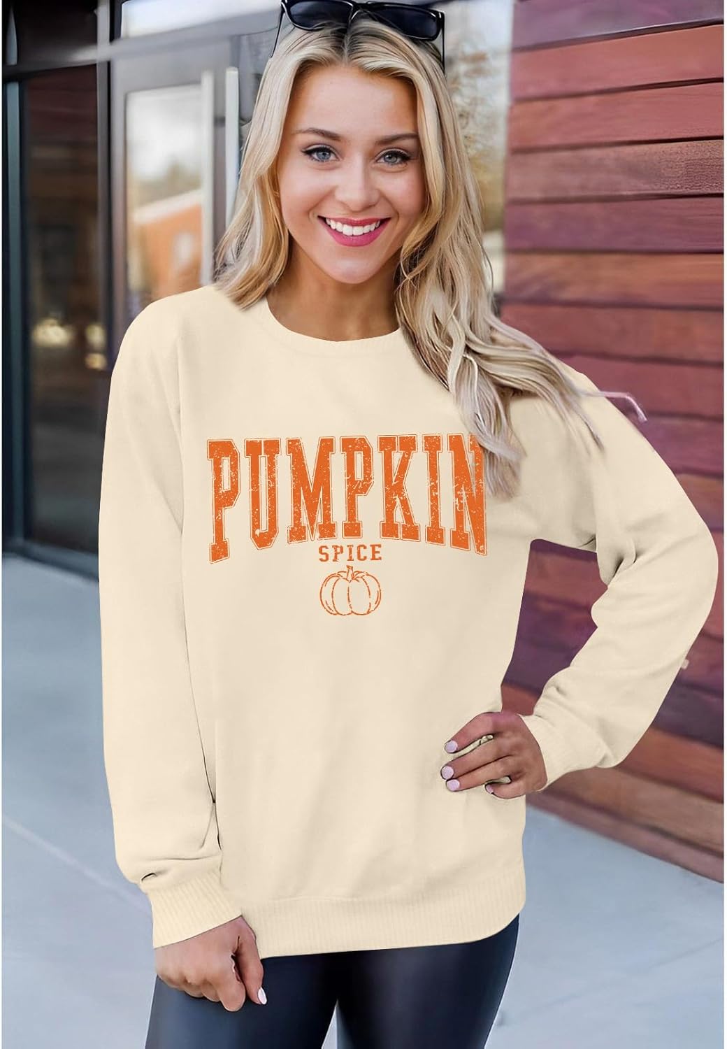 Thanksgiving Pumpkin Sweatshirts Womens Pumpkin Letter Graphic Sweater Fall Thankful Long Sleeve Pullover Tops - Image 4