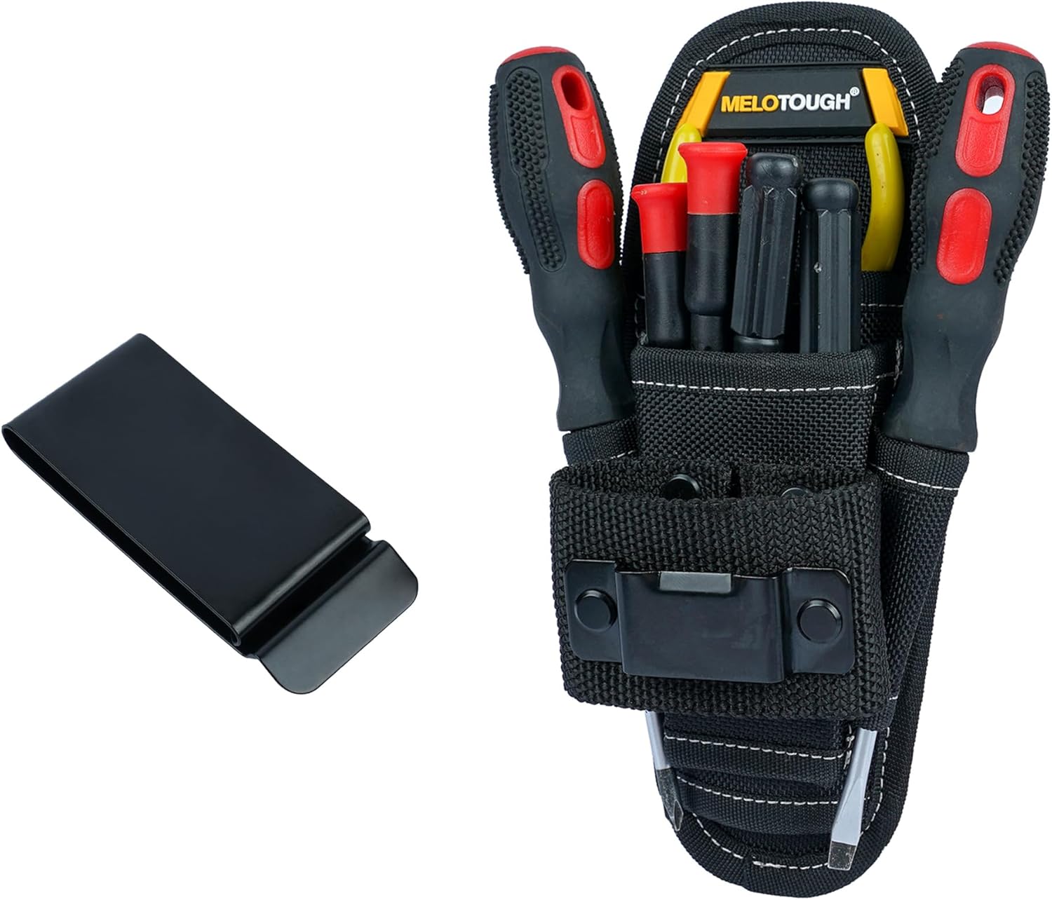 Small Tool Pouch with Belt Clip,Small Tool Holder Pouch, Min Work Organizer Tool Holster and Knife Holder + Belt Clips for Holster Metal Belt Clips