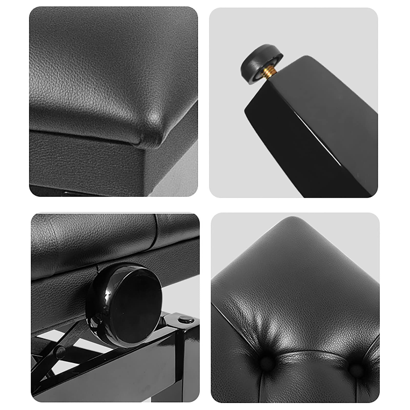 Sgabello regolabile per pianoforte con sollevamento idraulico, versatile tavolo da toeletta con vano portaoggetti, 58 x 41 x 48-58 cm, perfetto per pianisti e musicisti