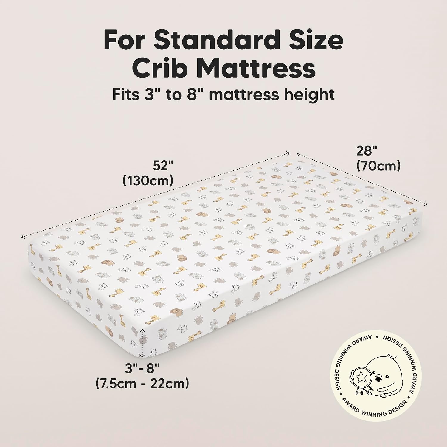 KeaBabies 2-Pack Baby Crib Sheets for Boys, Girls, 52x28 Fitted (KeaSafari) image 3