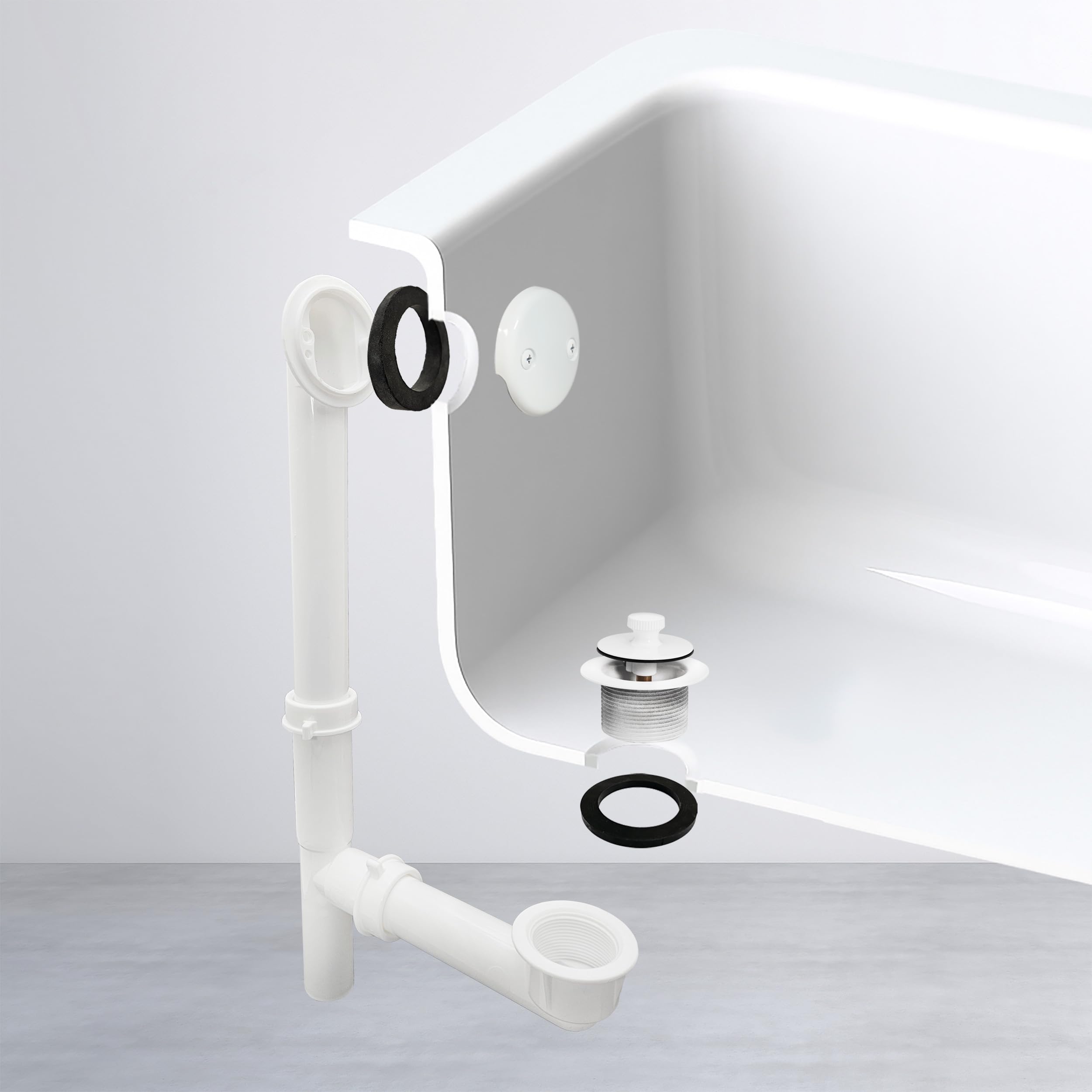 Westbrass 594244-50 Baño Drenaje Assy, Revestimiento en Polvo Blanco